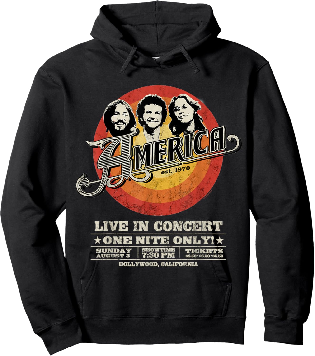 Official America the Band Live in Concert Black Hoodie - Hoodie | Black
