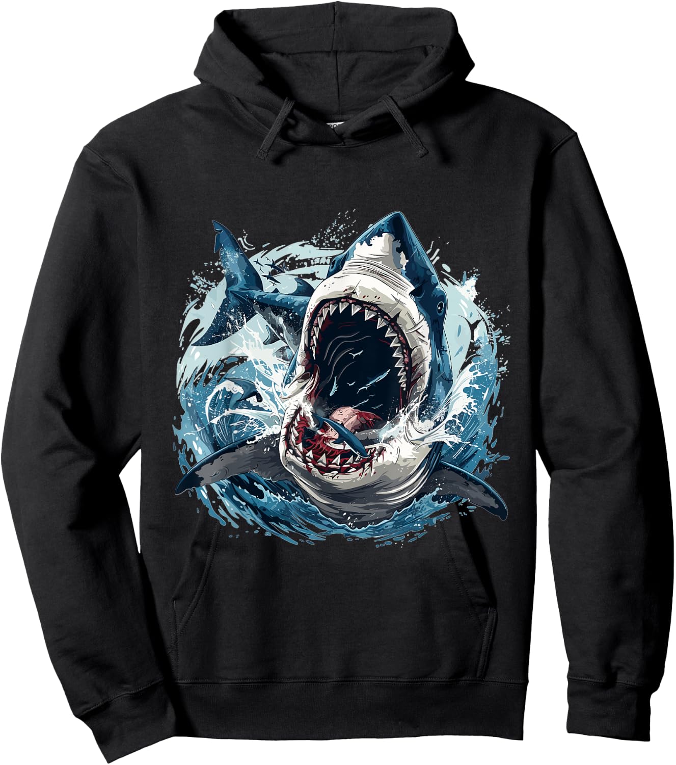 Megalodon Shark Lover Graphic Hoodie - Hoodie | Black