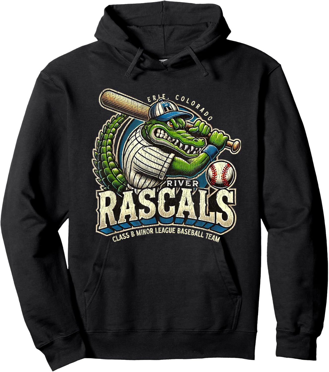 Erie Colorado River Rascals Minor League Baseball Team Hoodie - Hoodie | Black