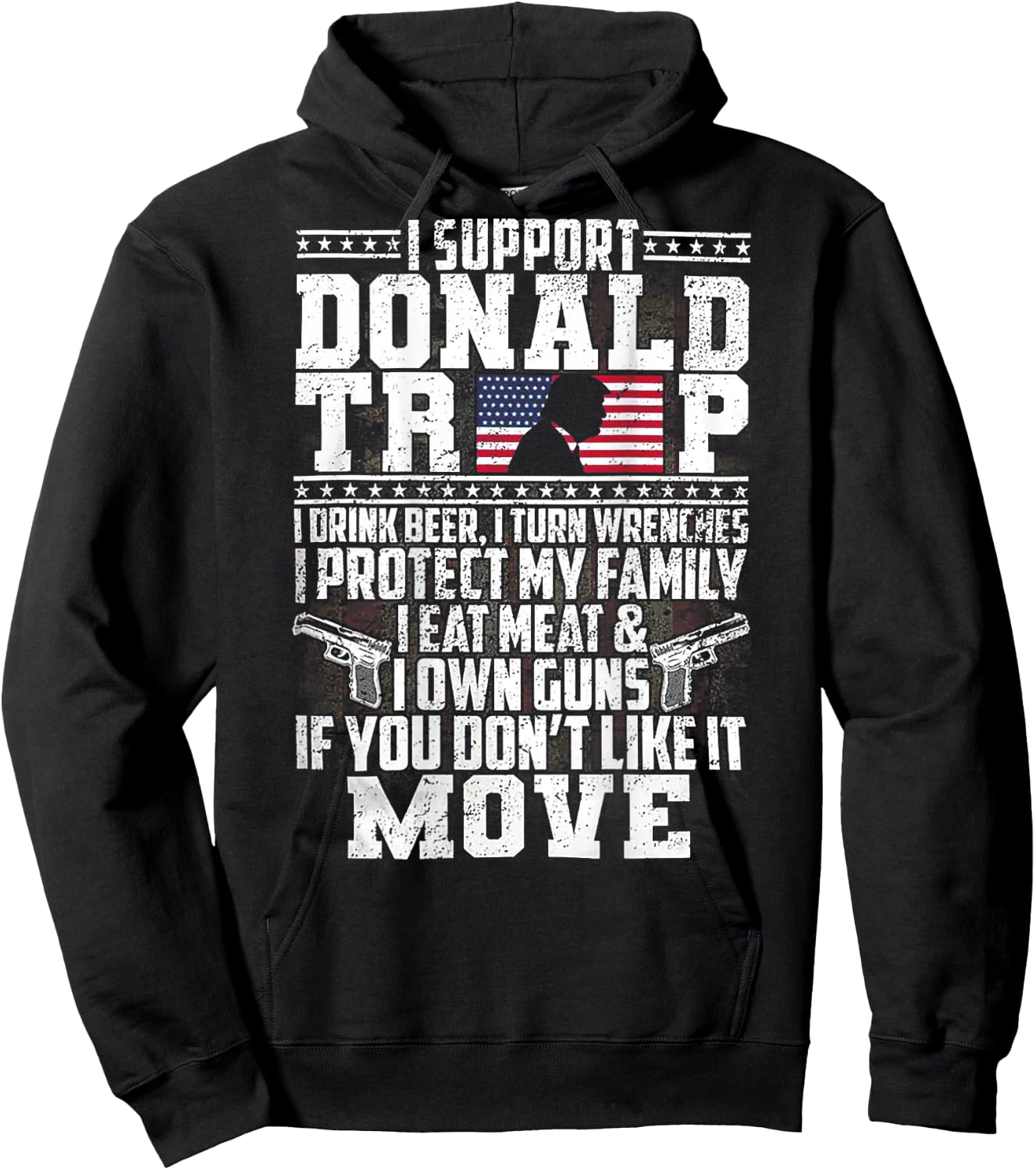 I Support Donald Trump I Drink Beer I Turn Wrenches (back) Hoodie - Hoodie | Black