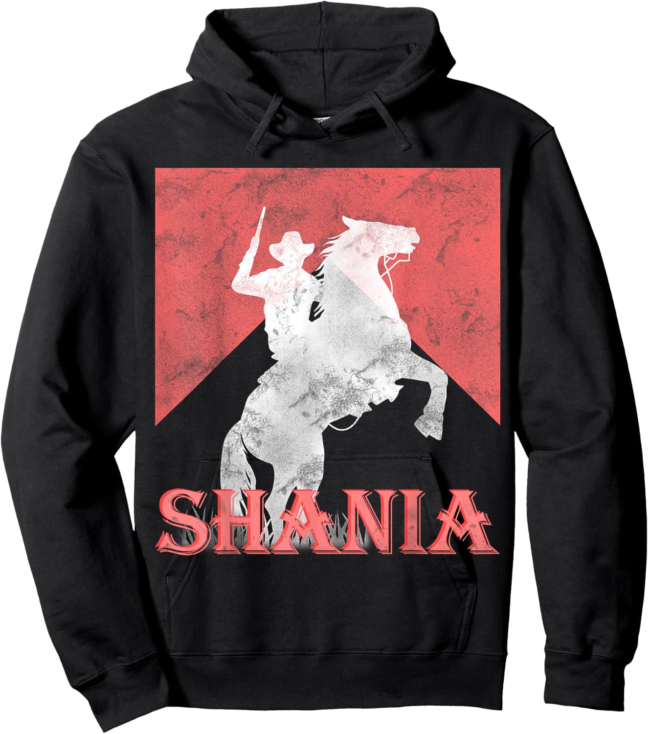 Western Shania First Name Punchy Cowboy Cowgirl Rodeo Style Hoodie - Hoodie | Black