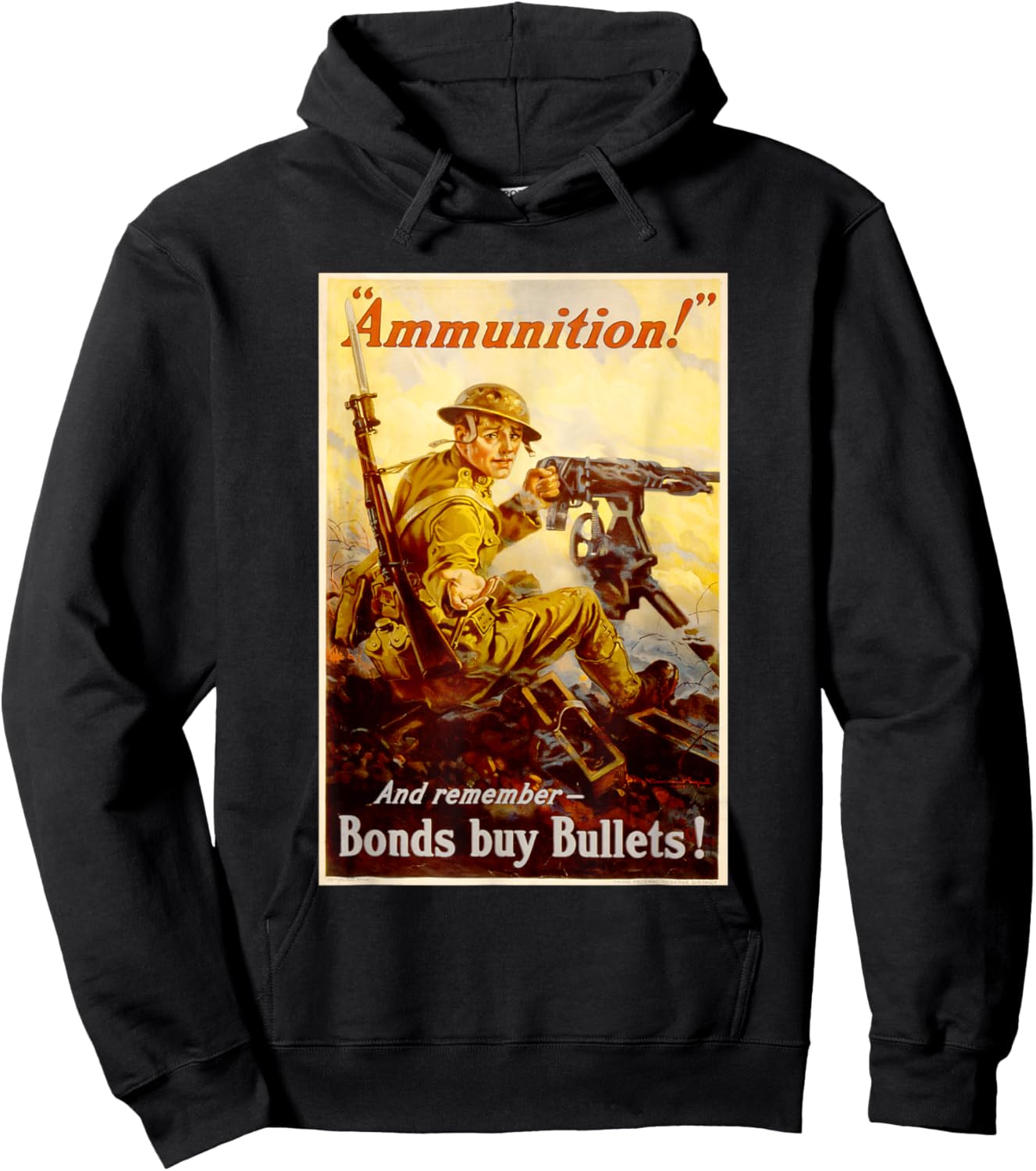 Ammunition Bonds Buy Bullets Vintage WW2 Hoodie - Hoodie | Black