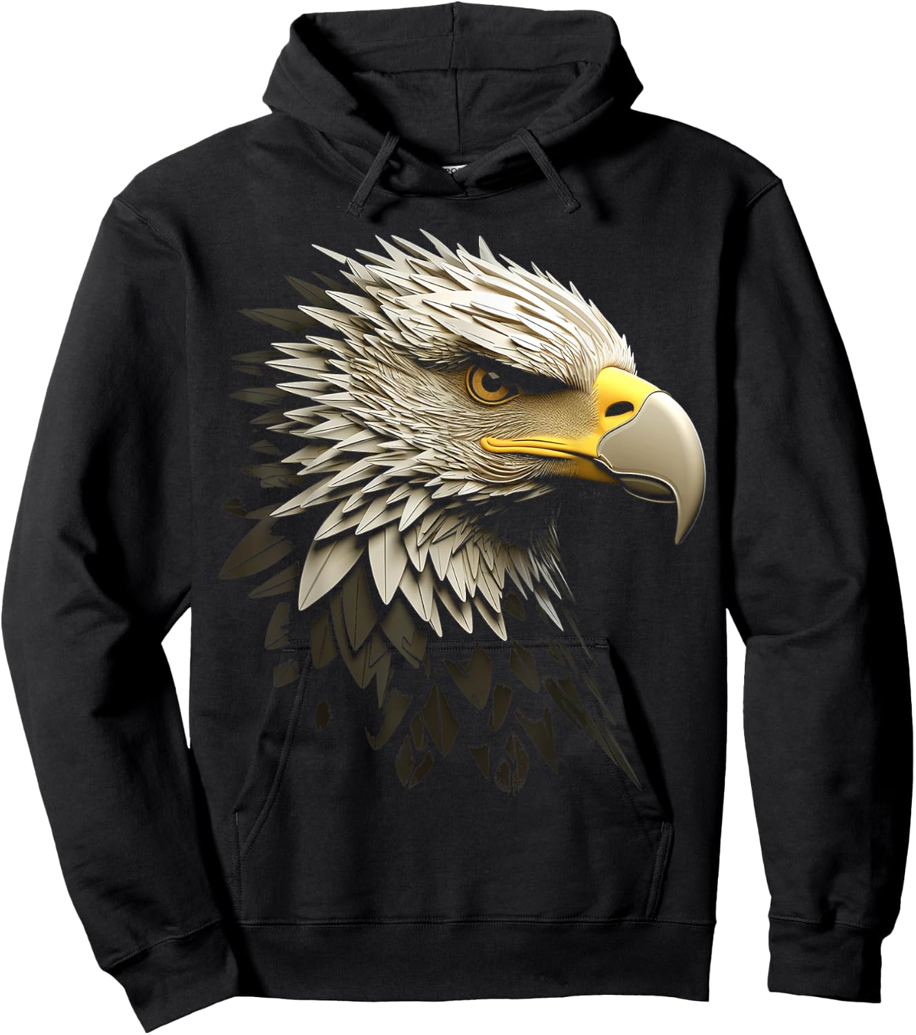 Eagle Portrait Animal Graphic Art Eagle Hoodie - Hoodie | Black
