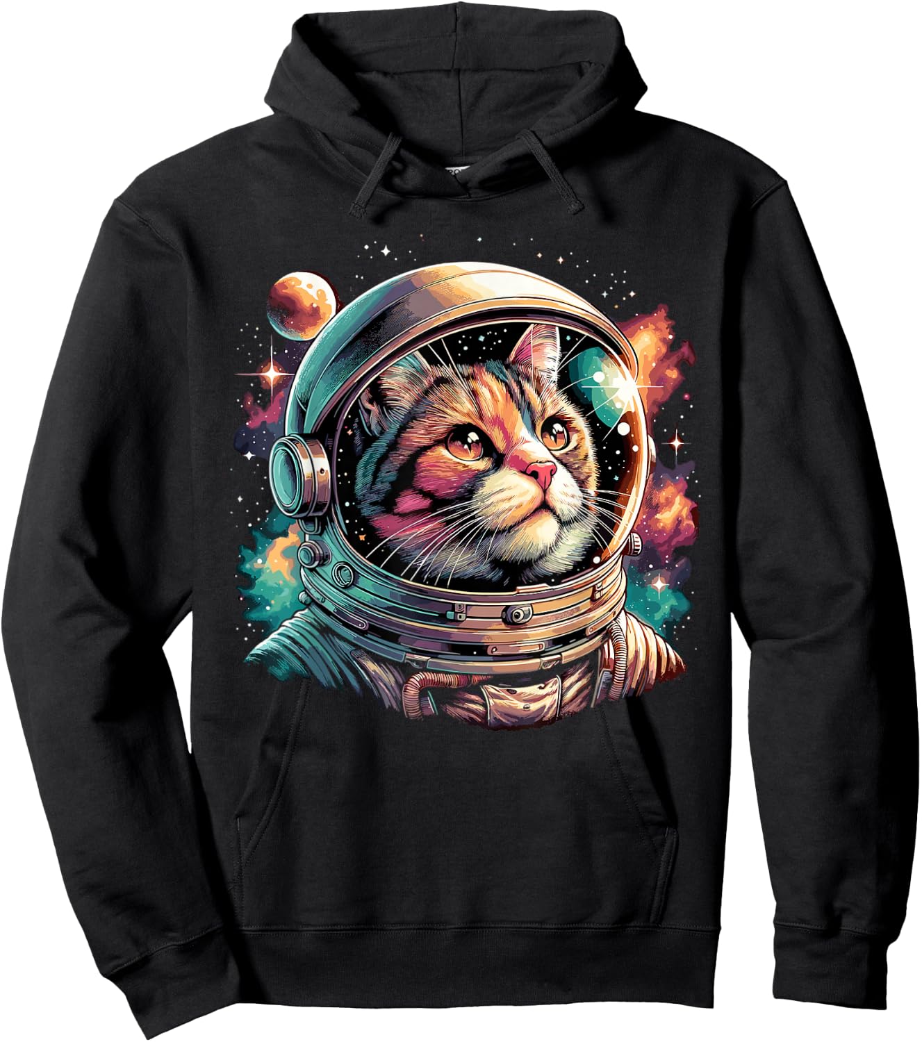 Galaxy Astronaut Cat Space Hoodie - Hoodie | Black
