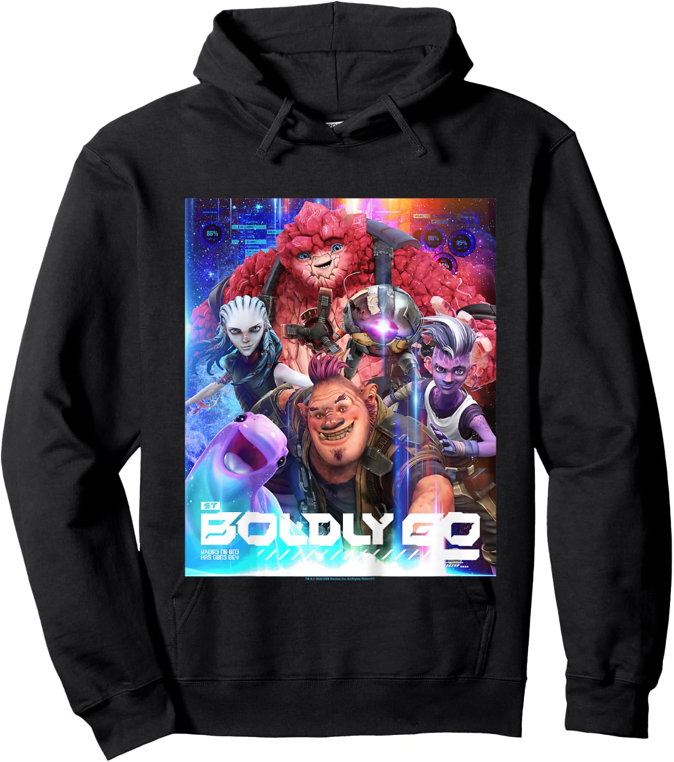 Kids Star Trek: Prodigy Boldly Go Poster Hoodie - Hoodie | Black