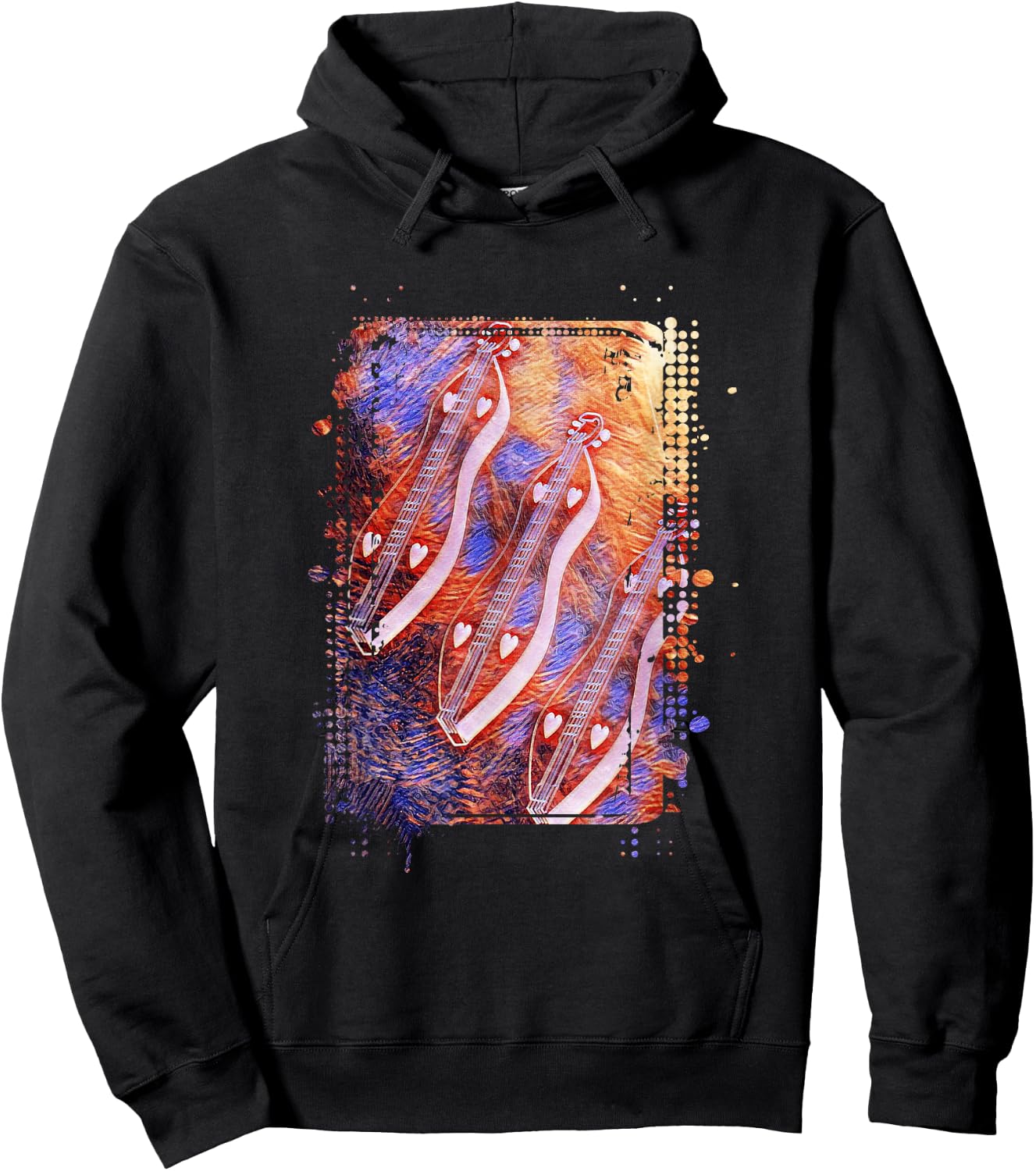 Colorful Dulcimer Hoodie - Hoodie | Black