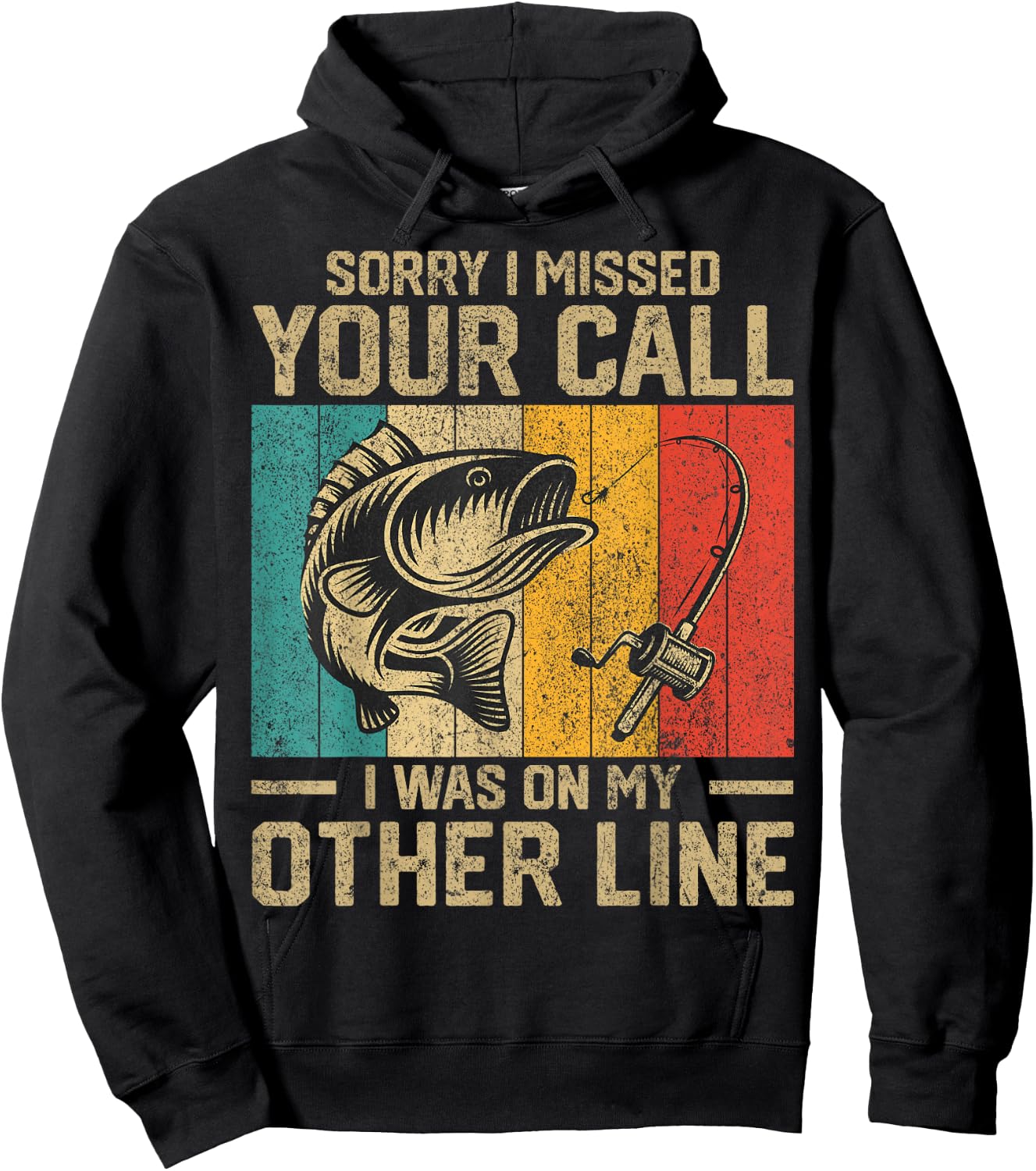 Funny Vintage Fishing Jokes Fisherman Bass Fish Hoodie - Hoodie | Black