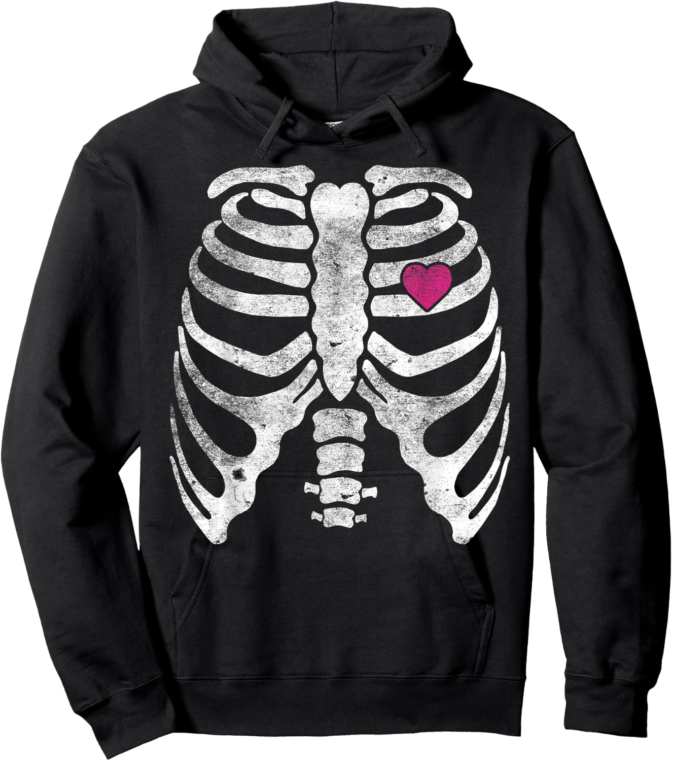 Skeleton Heart Rib Cage X-Ray Adult Kids Funny Halloween Hoodie - Hoodie | Black