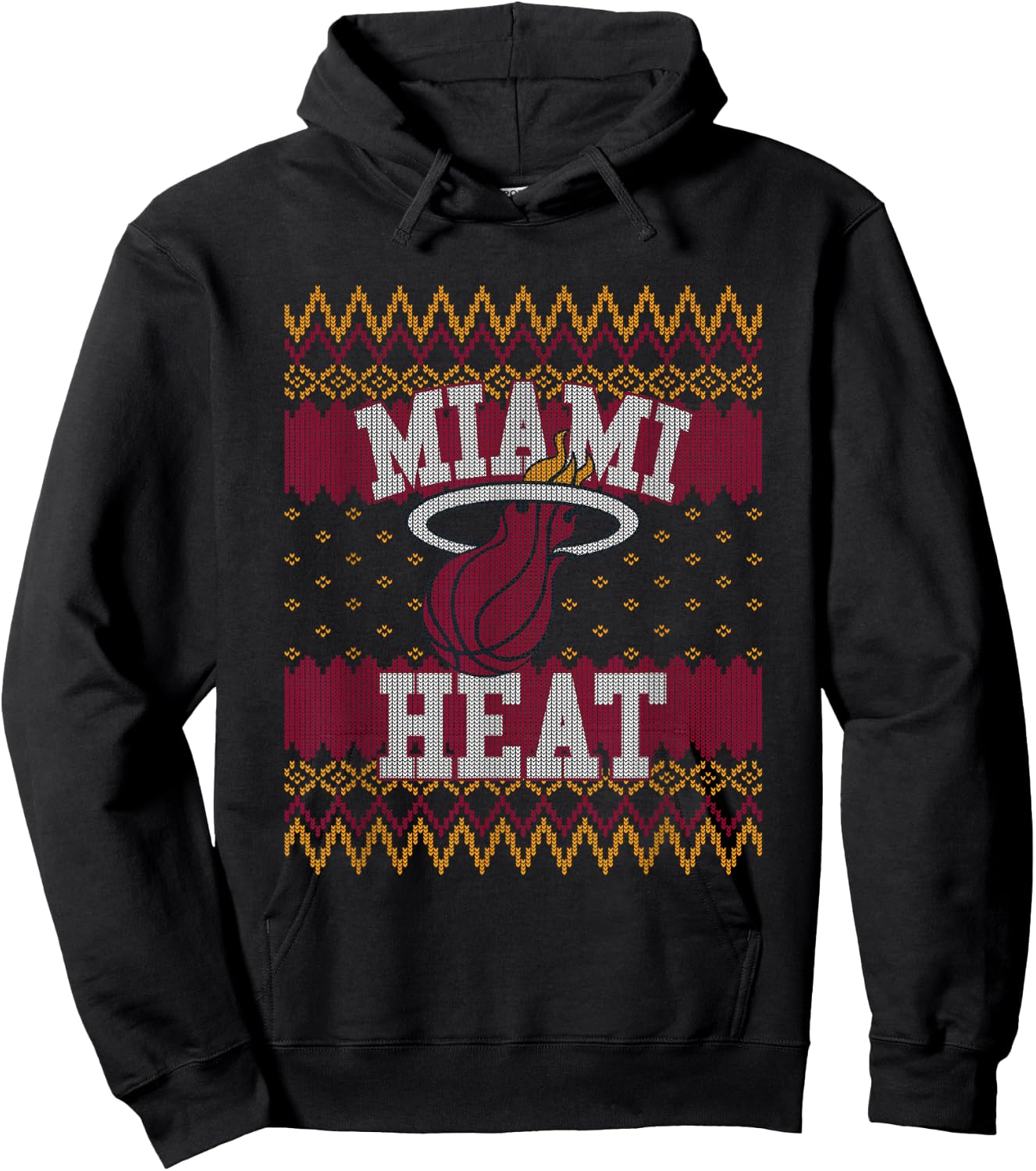NBA Miami Heat Ugly Christmas Sweater Style Hoodie - Hoodie | Black