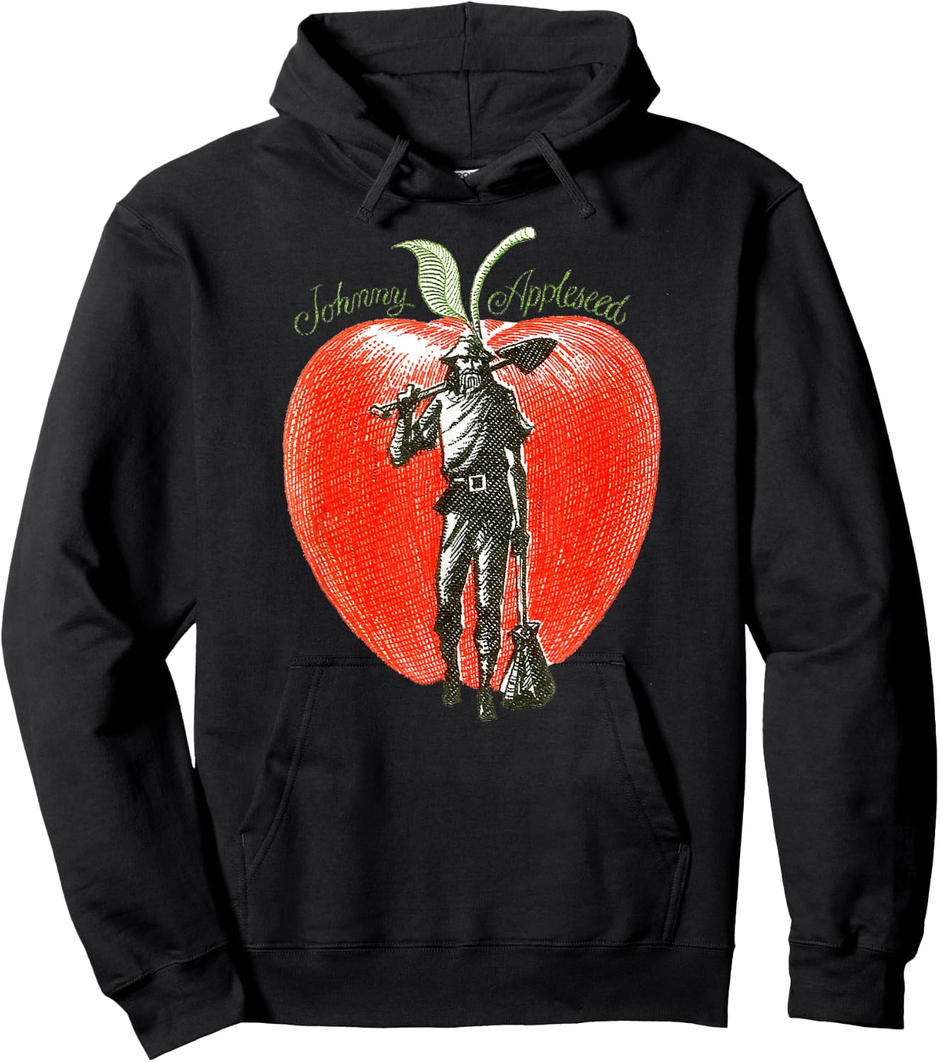 Retro Art Johnny Appleseed Hoodie - Hoodie | Black