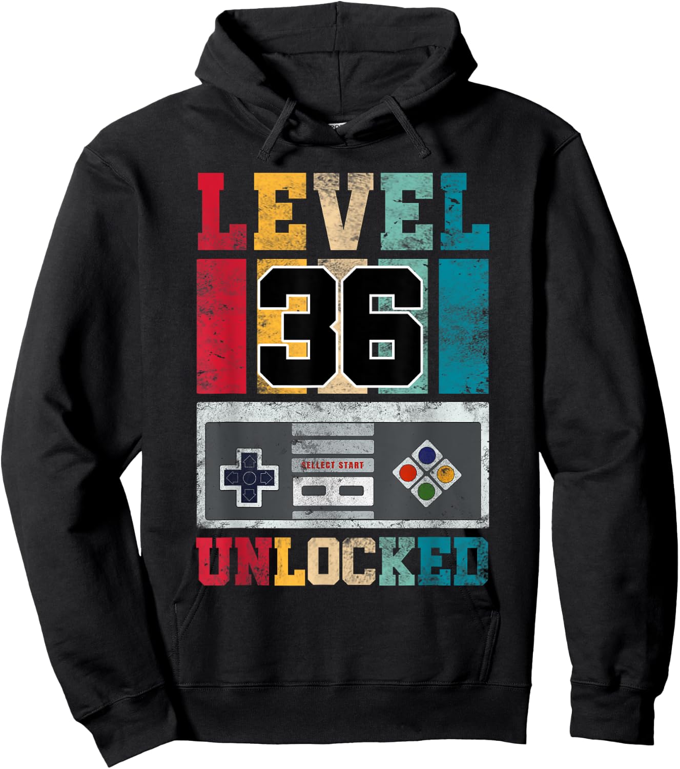 Level 36 Unlocked Gaming 36 Year Old Gamer 36th Birthday Hoodie - Hoodie | Black