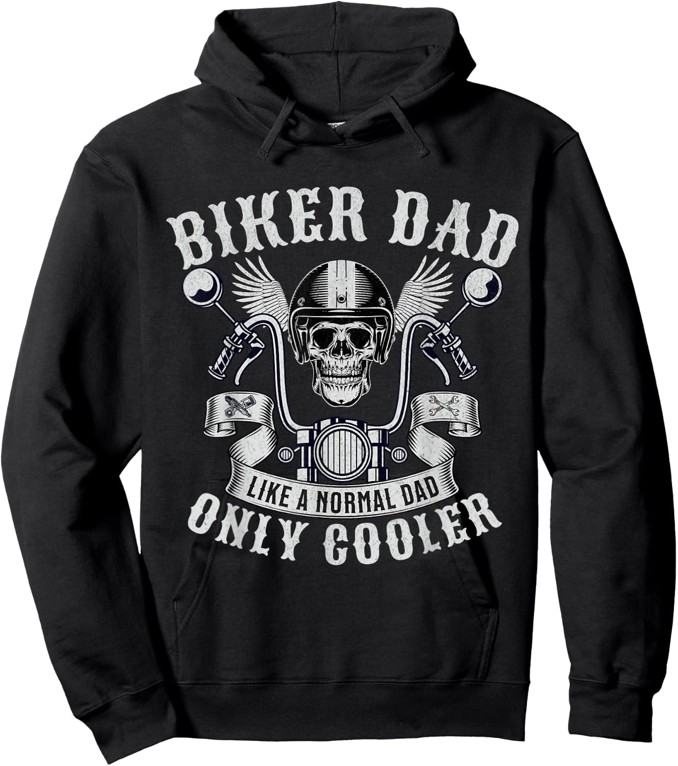 Biker Dad Motorcycle Father Rider Biker Dad Father's Day Hoodie - Hoodie | Black