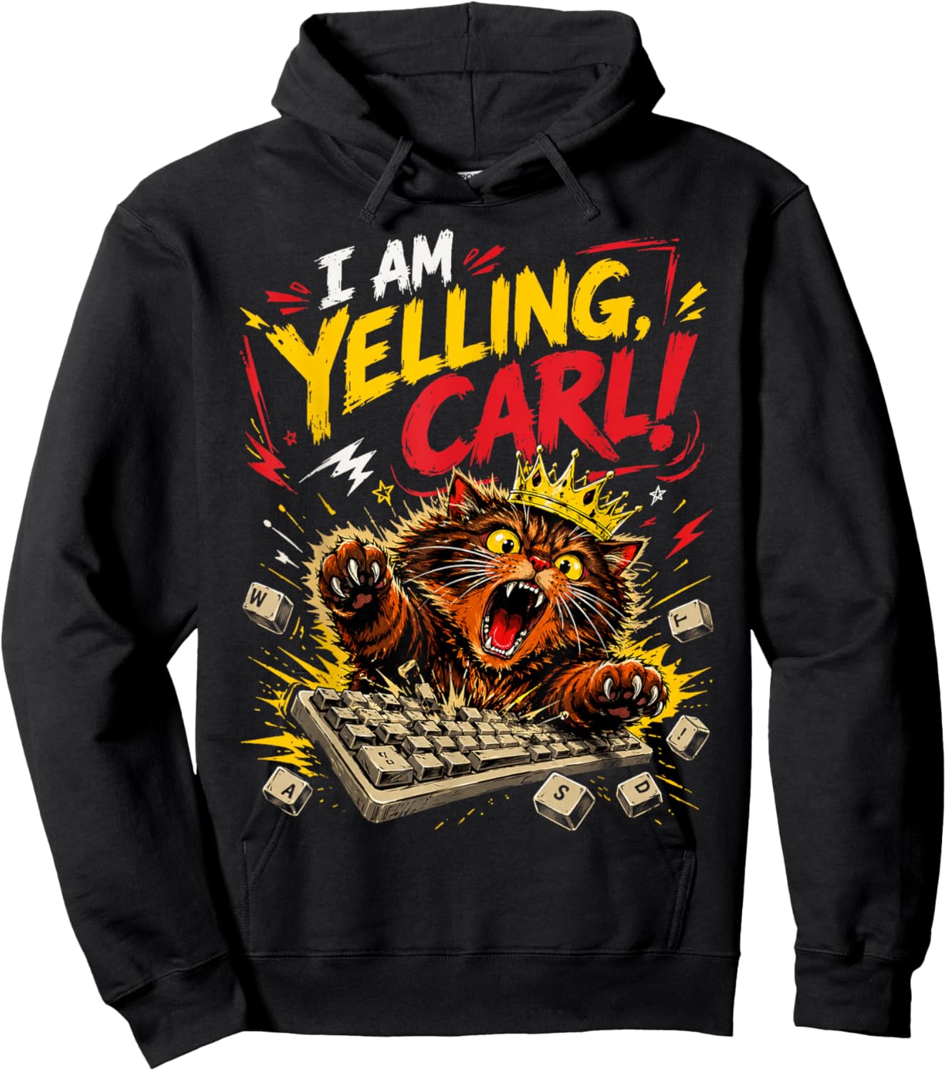 I Am Yelling Carl Cat Meme Hoodie - Hoodie | Black