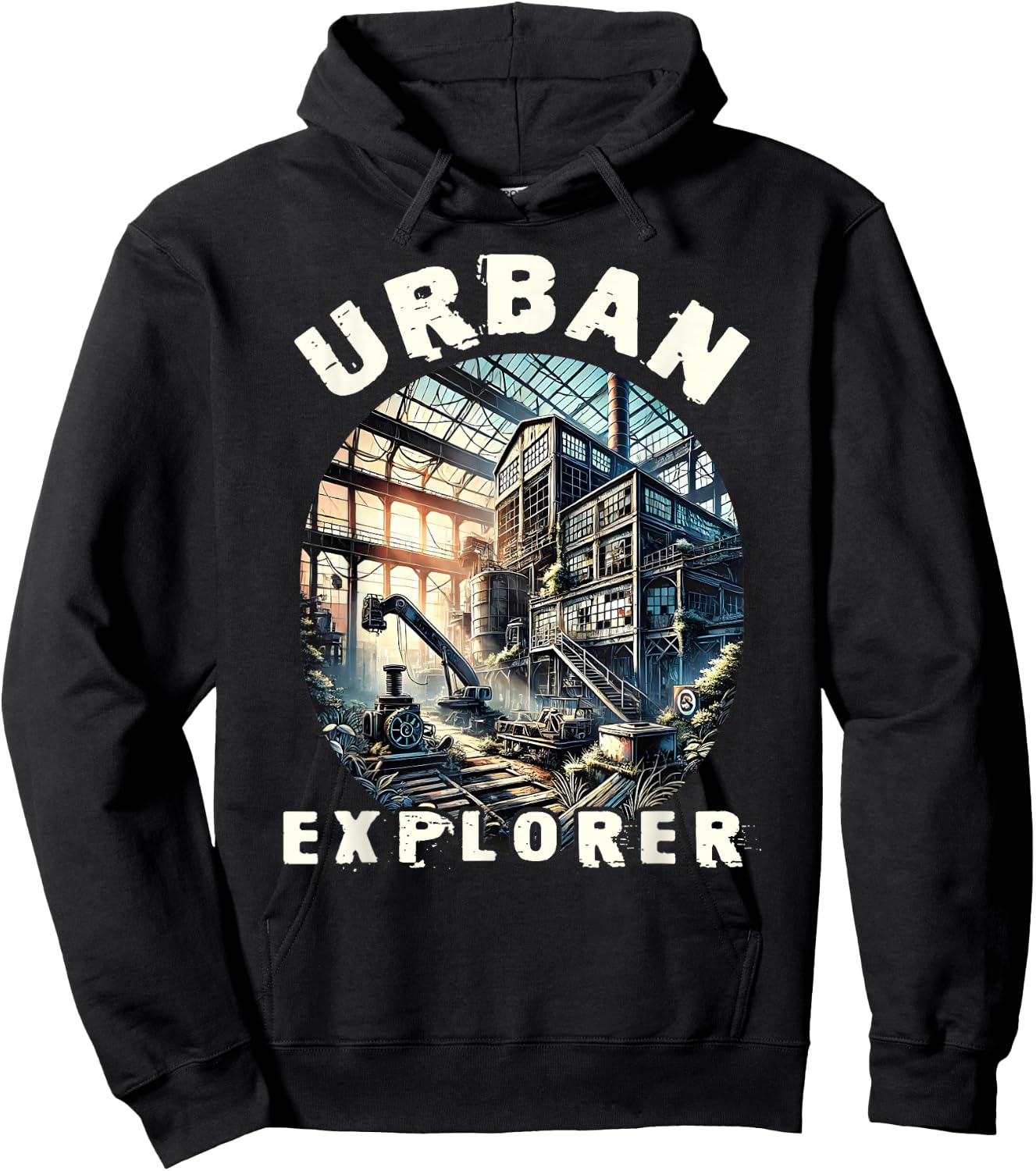 Urban Explorer, Old Building URBEX, Abandoned City, Travel Hoodie - Hoodie | Black