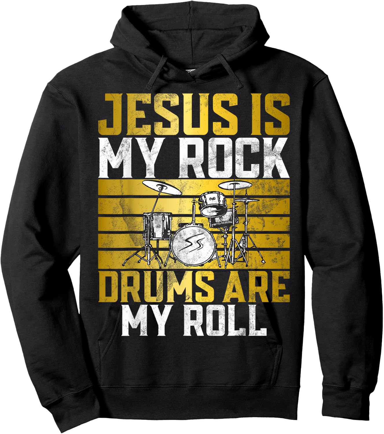Jesus Is My Rock Drums Are My Roll Christian Drummer Jesus Hoodie - Hoodie | Black