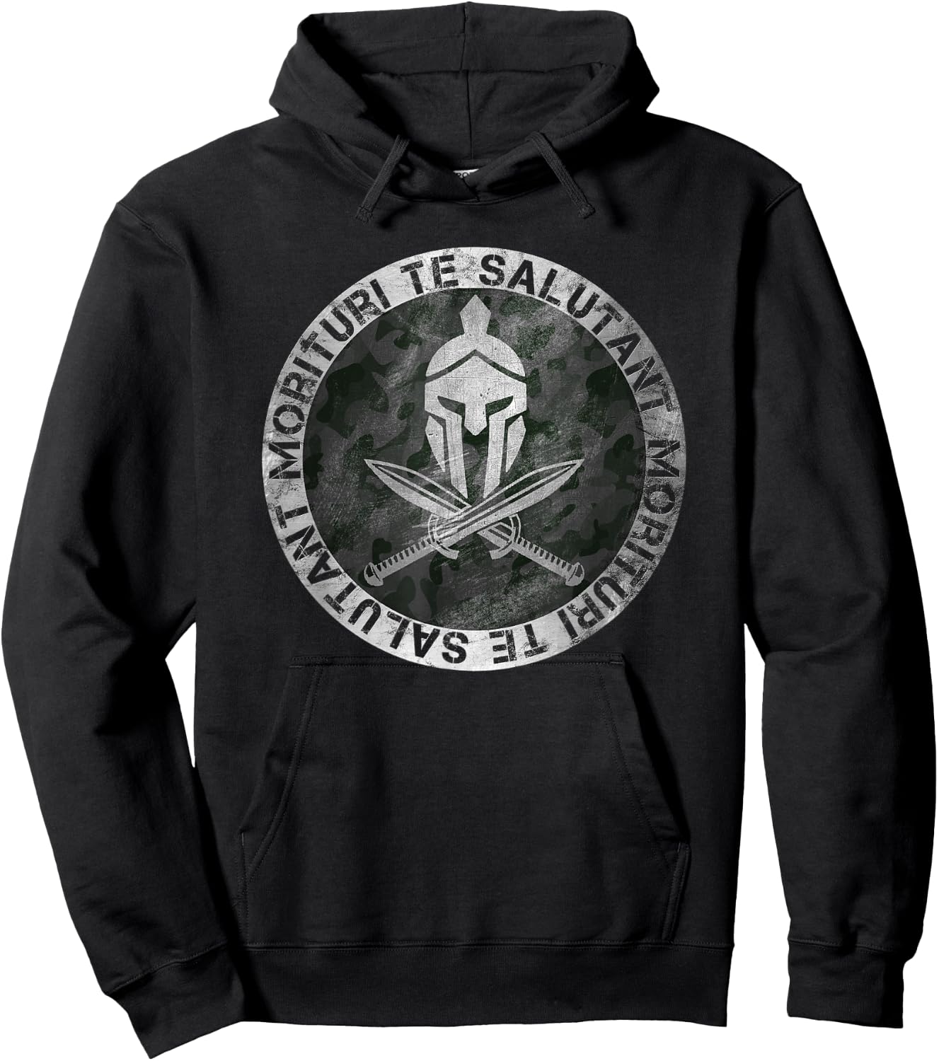 Vintage Roman Gladiator Helmet Warrior Arena Gym Gift Hoodie - Hoodie | Black