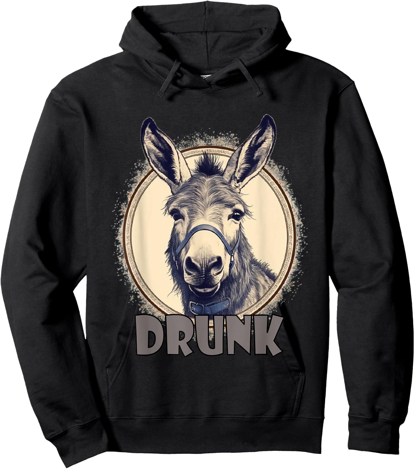 Funny Drunk Donkey Alcoholic Ass Hoodie - Hoodie | Black