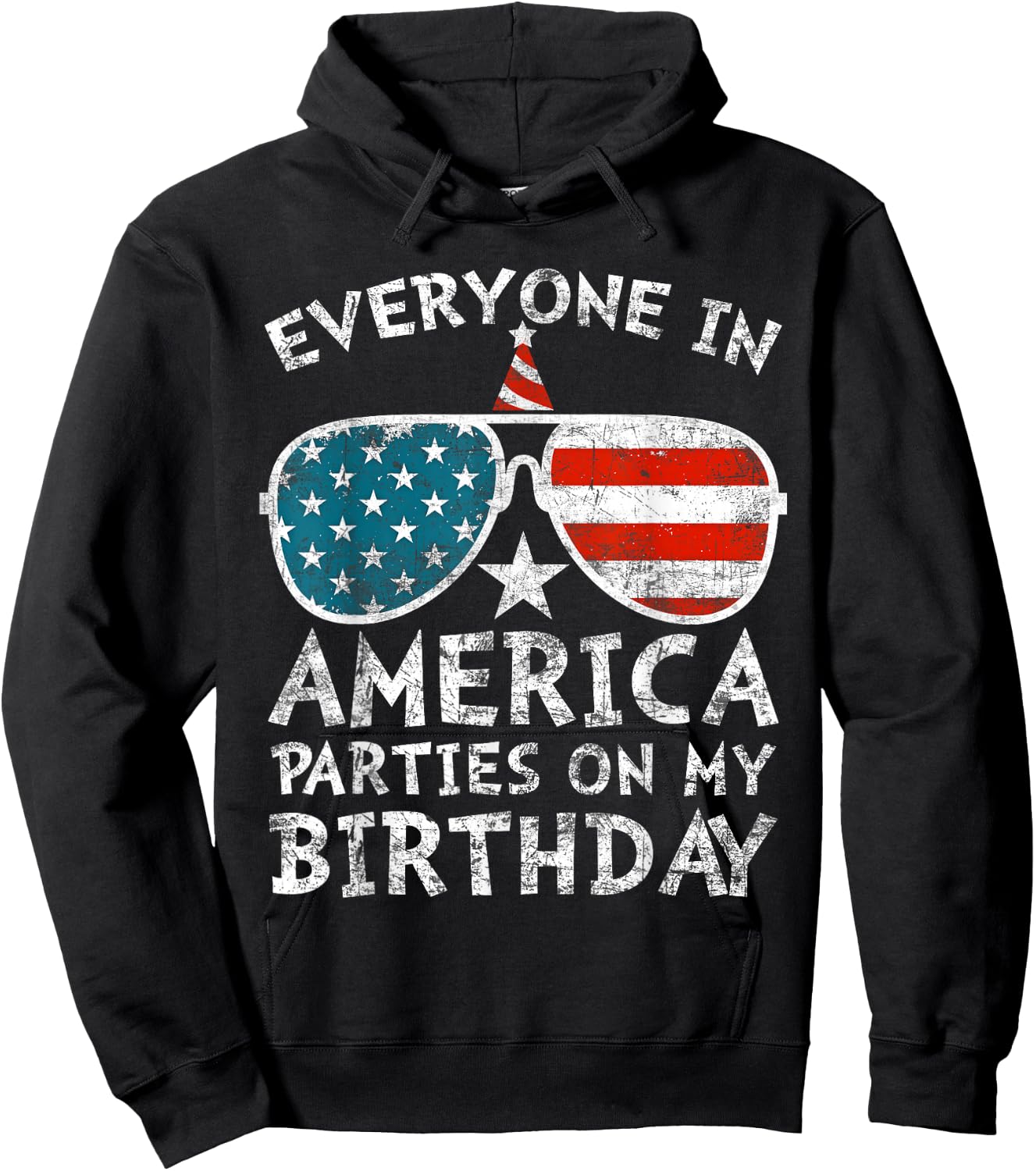 4th of July Birthday Party Boy Girl Fourth of July Hoodie - Hoodie | Black