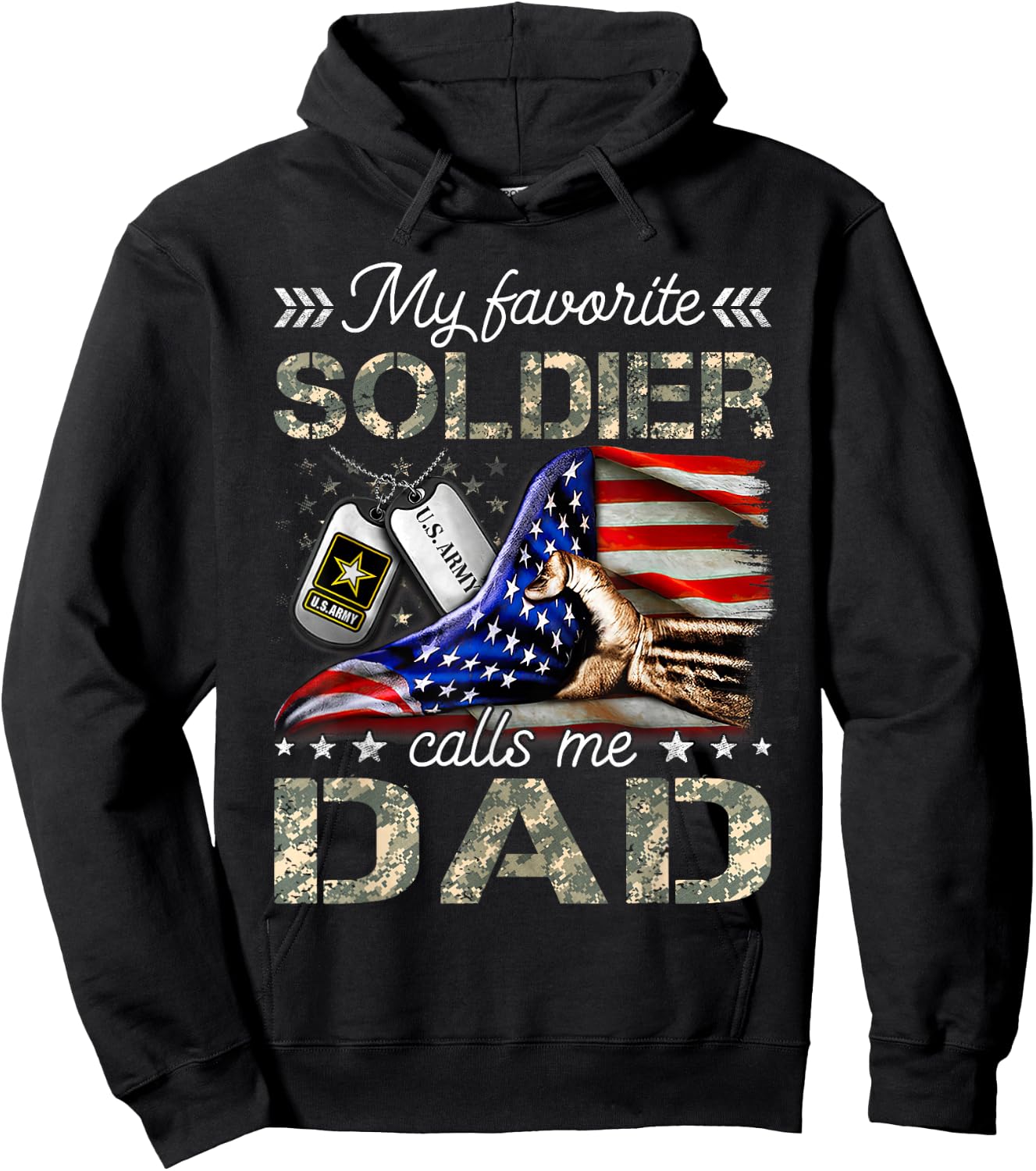 My Favorite Soldier Calls Me Dad Army Graduation Hoodie - Hoodie | Black