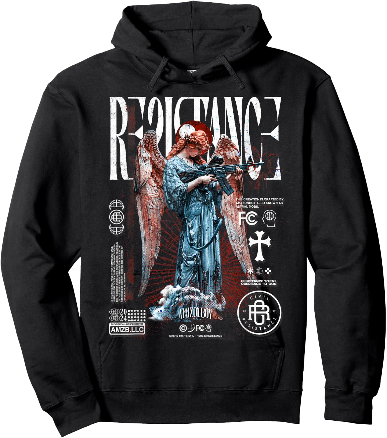 Civil Resistance - Luxury Streetwear Urban Fashion Hoodie - Hoodie | Black