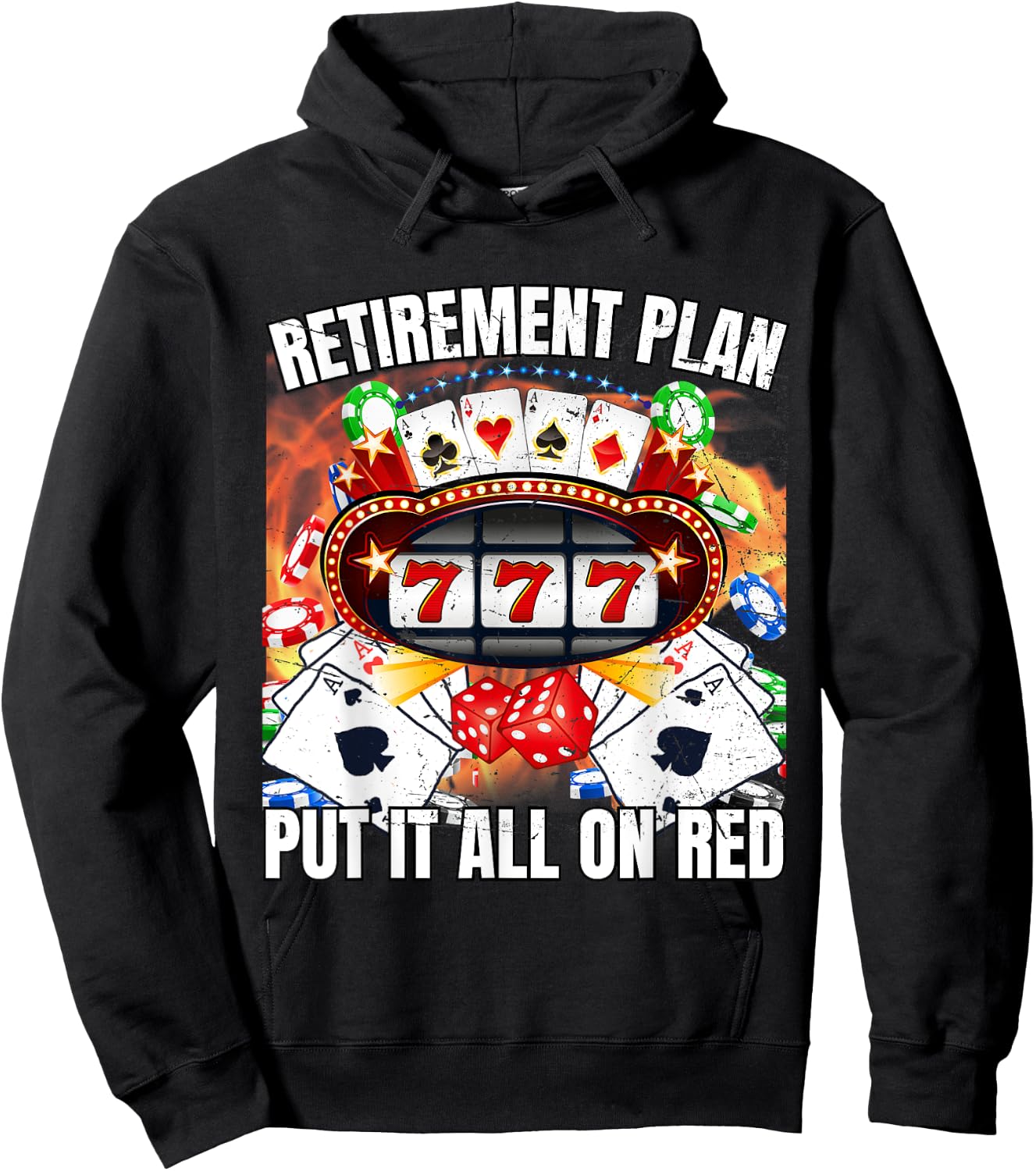 Retirement Put It On Red Funny Casino Gambling Meme Hoodie - Hoodie | Black