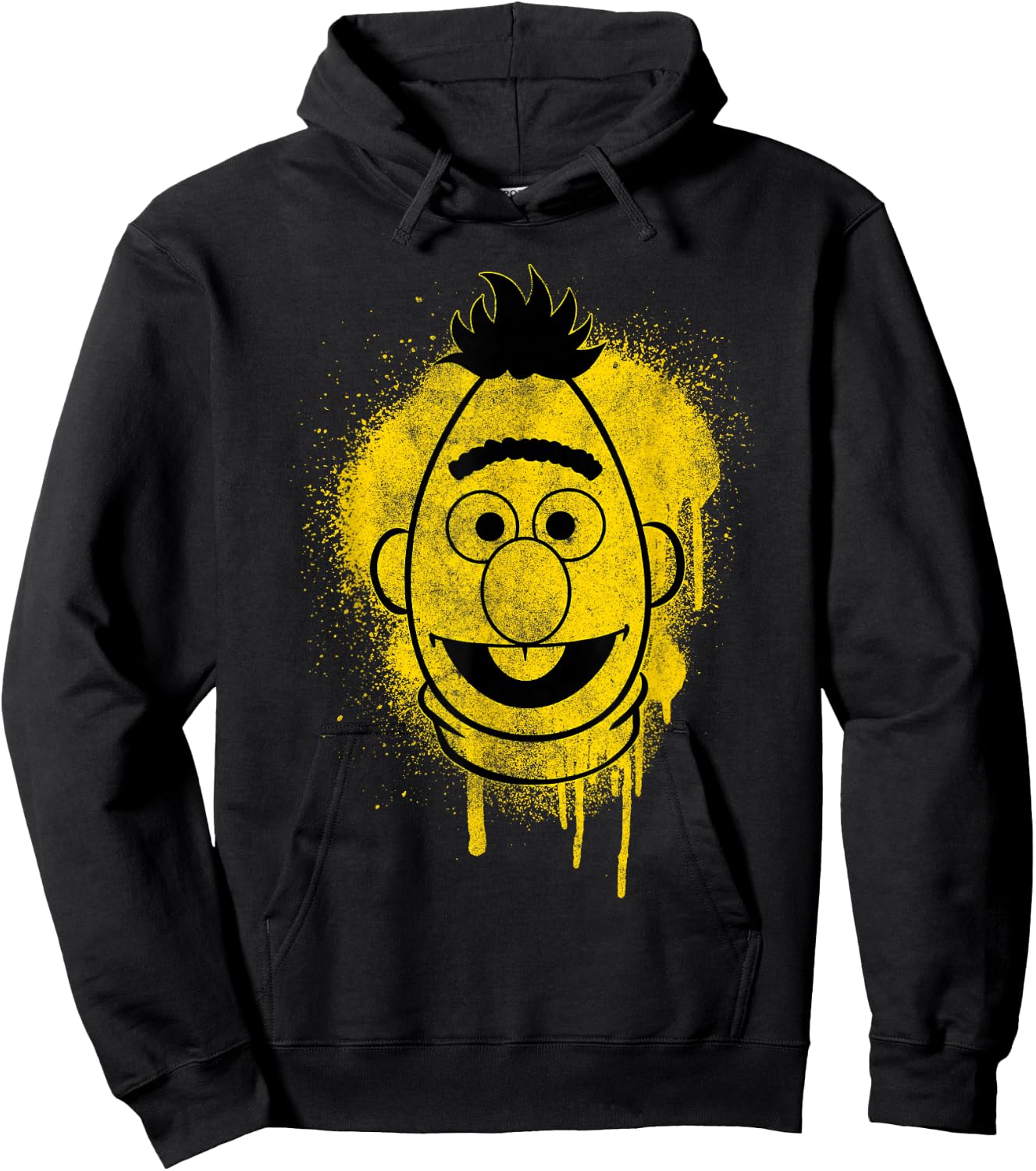 Sesame Street Bert Graffiti Spray Face Halloween Costume Hoodie - Hoodie | Black