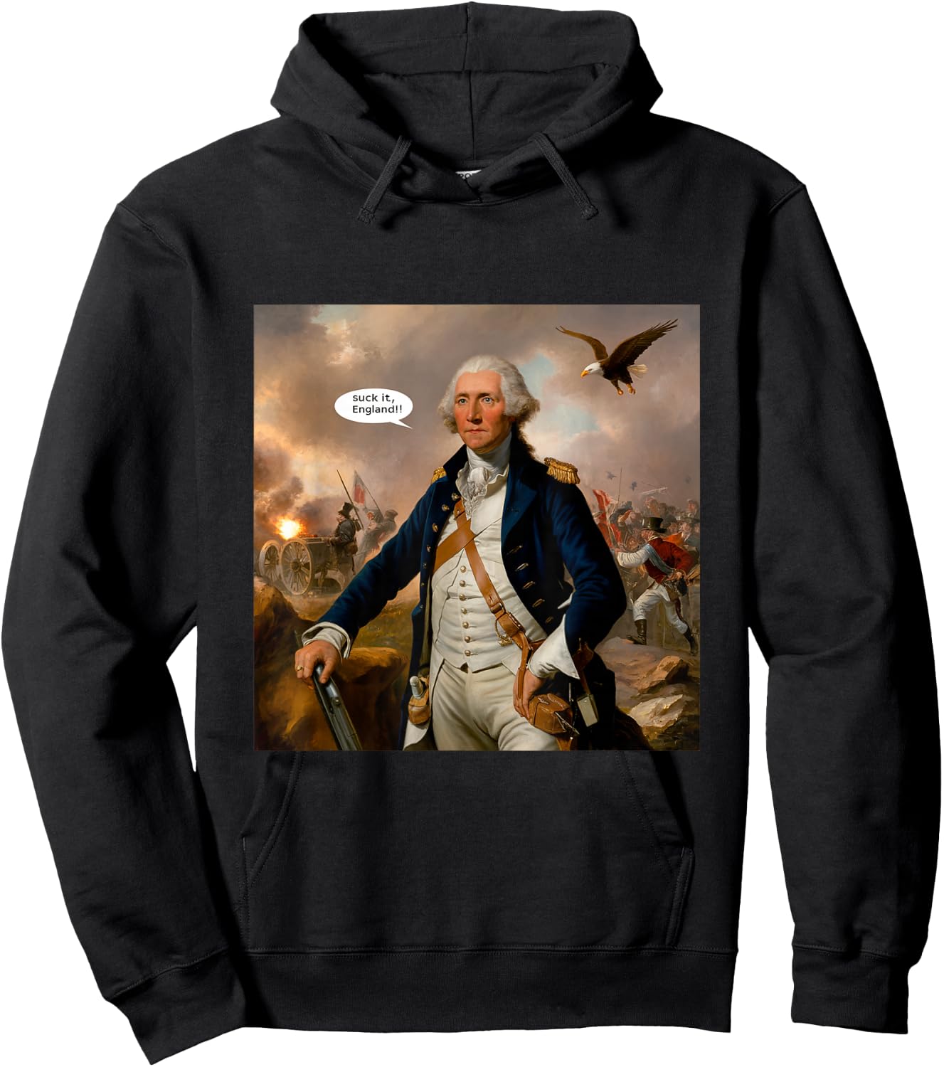 Suck It England! Funny 4th of July Independence Day Men Hoodie - Hoodie | Black