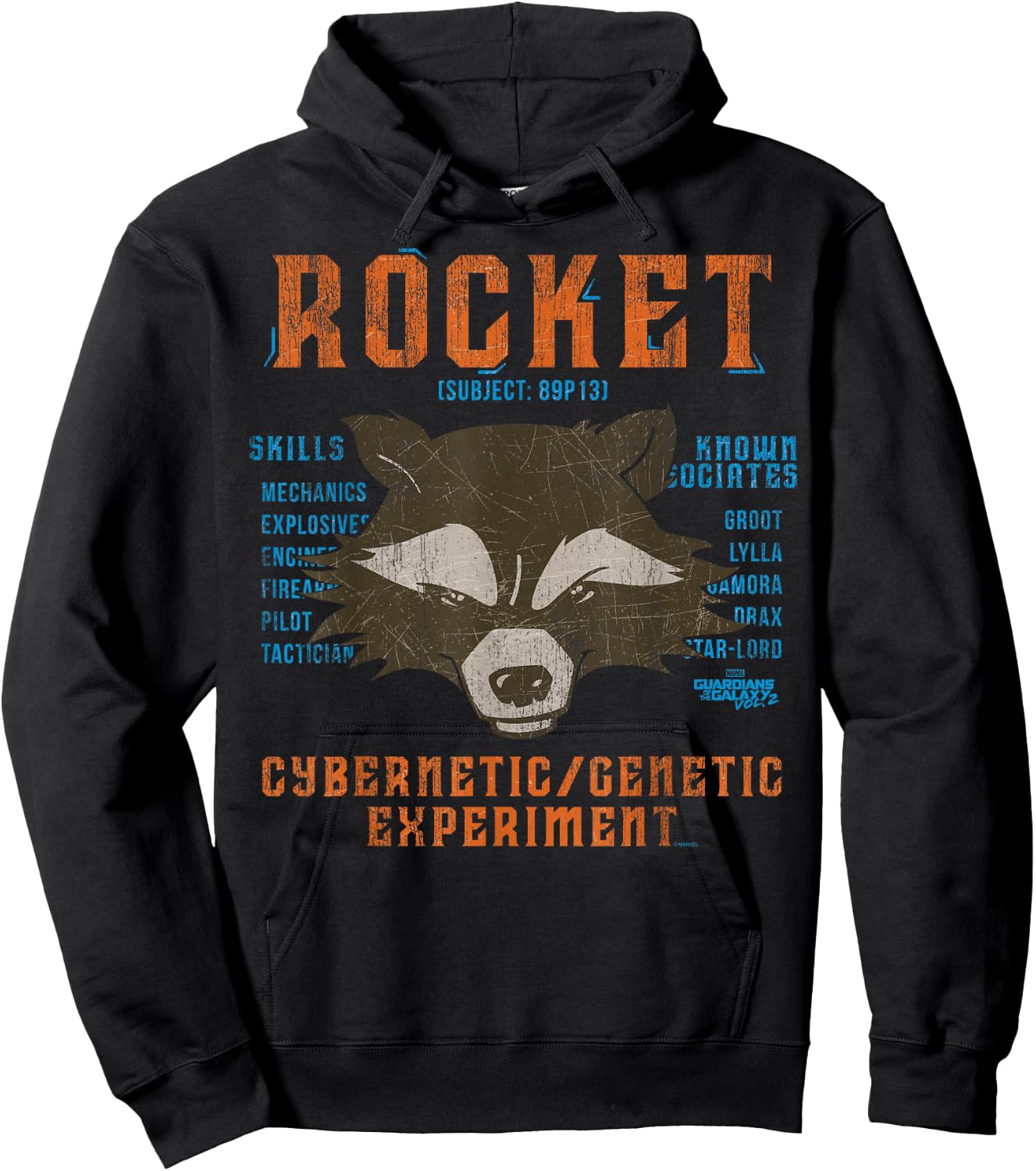 Marvel Guardians of The Galaxy Vol 2 Rocket Raccoon Skills Hoodie - Hoodie | Black