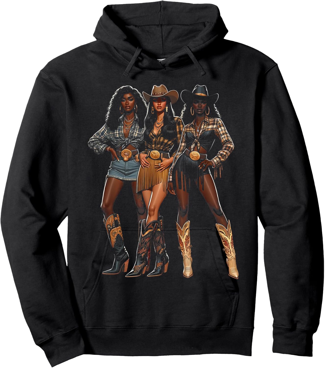 Black Cowgirl Western Rodeo Melanin Black History Texas Hoodie - Hoodie | Black