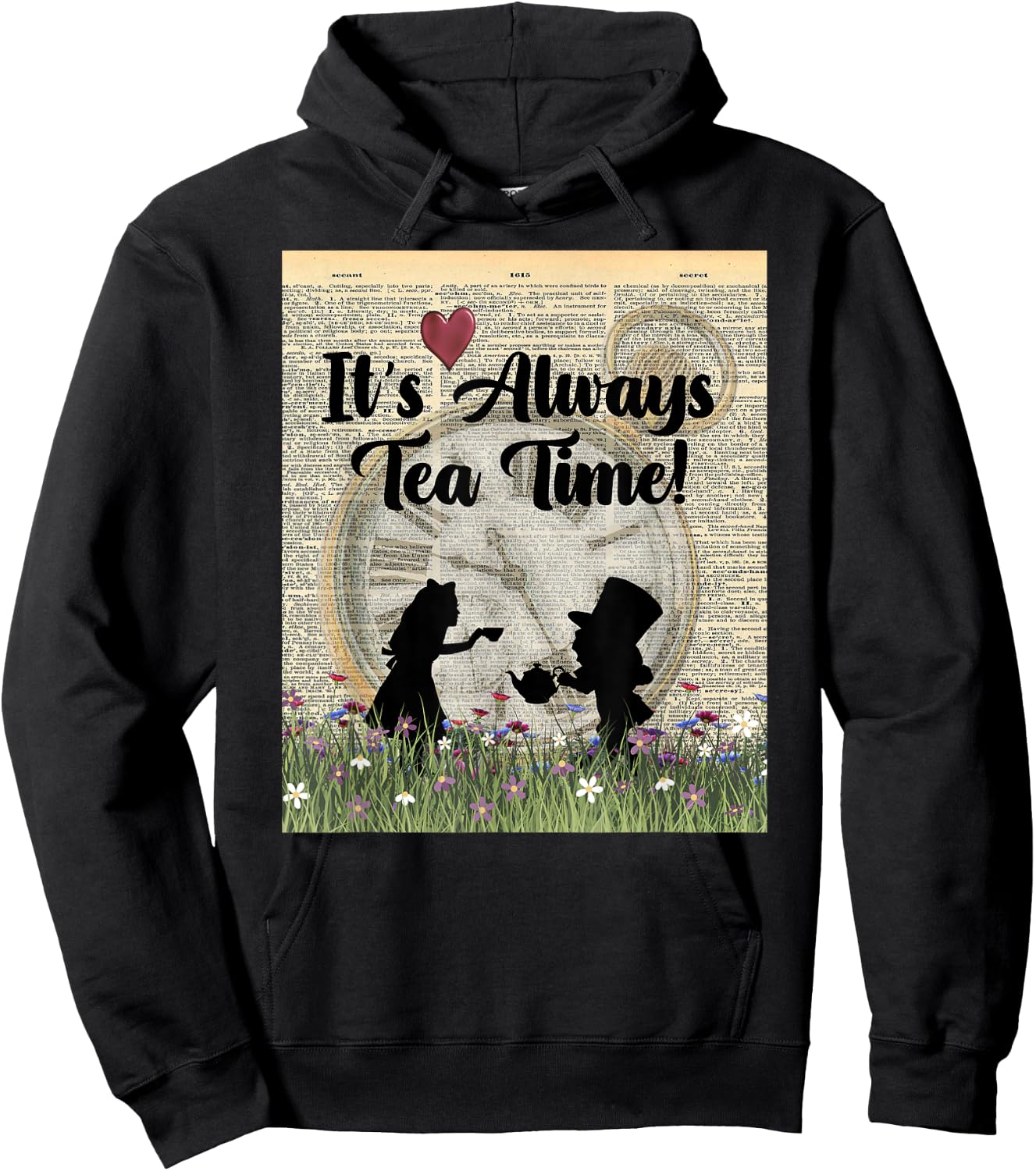 It's Always Tea Time! Alice & the Mad Hatter Hoodie - Hoodie | Black
