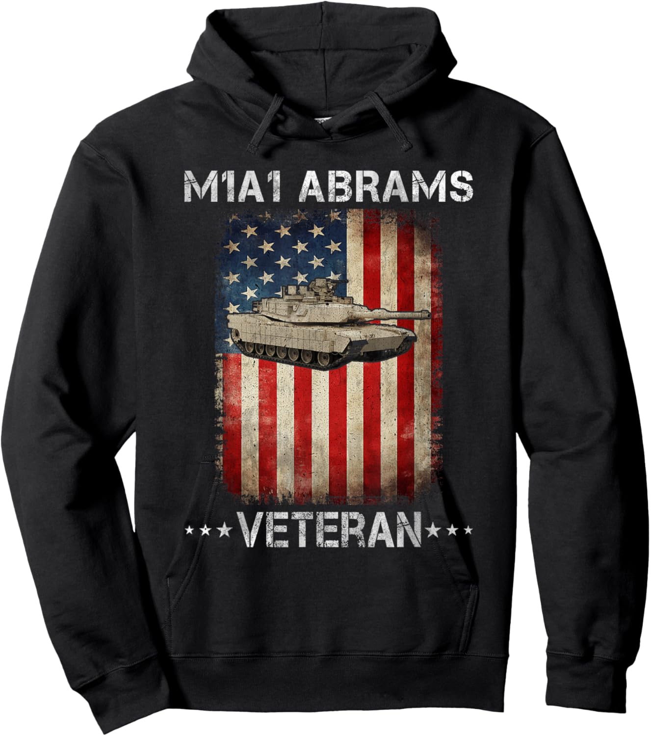 M1A1 Abrams Tank Veteran Main Battle Tank American Flag Women Men Hoodie - Hoodie | Black