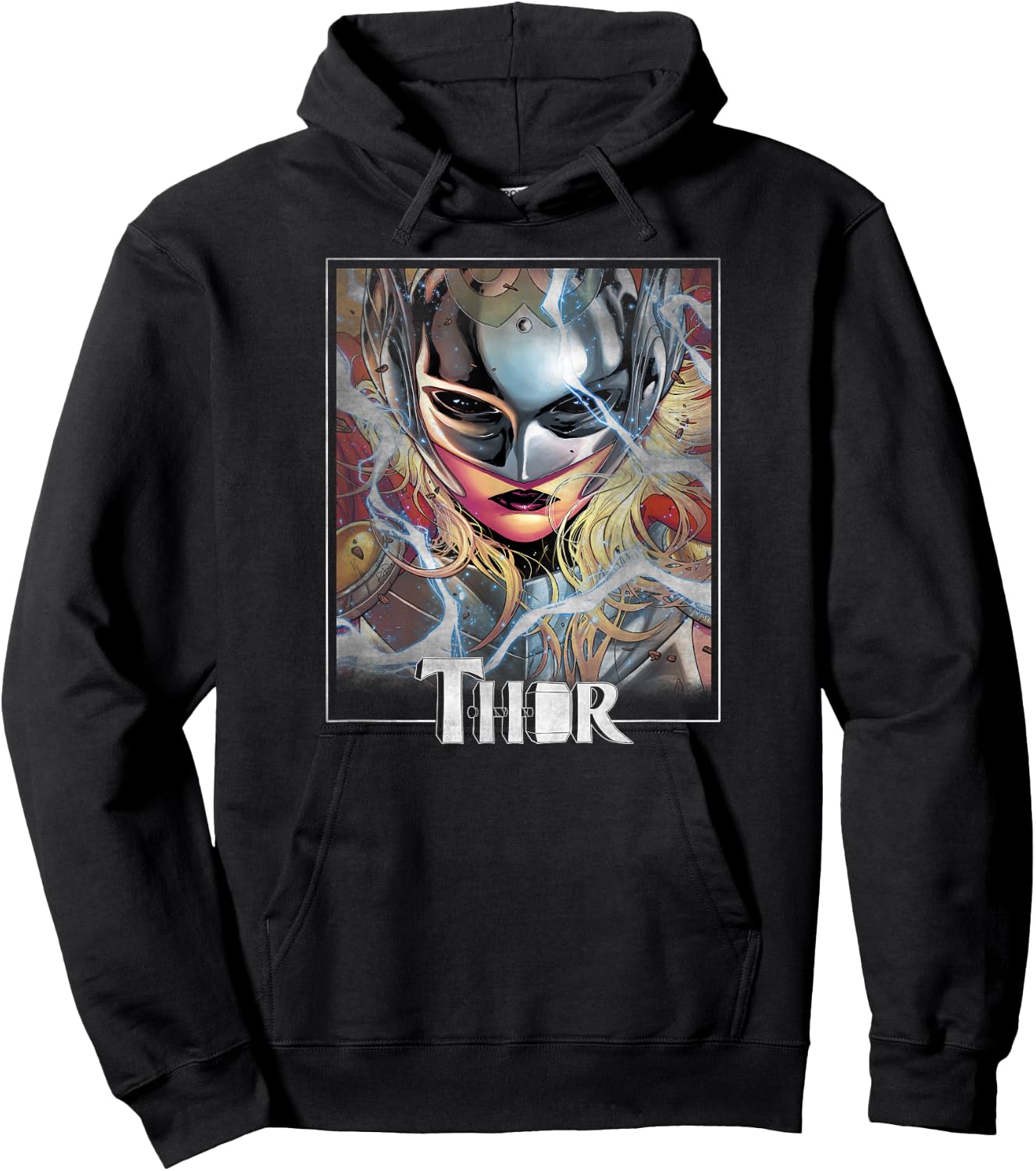 Marvel Jane Foster Mighty Thor Comic Hero Portrait Hoodie - Hoodie | Black