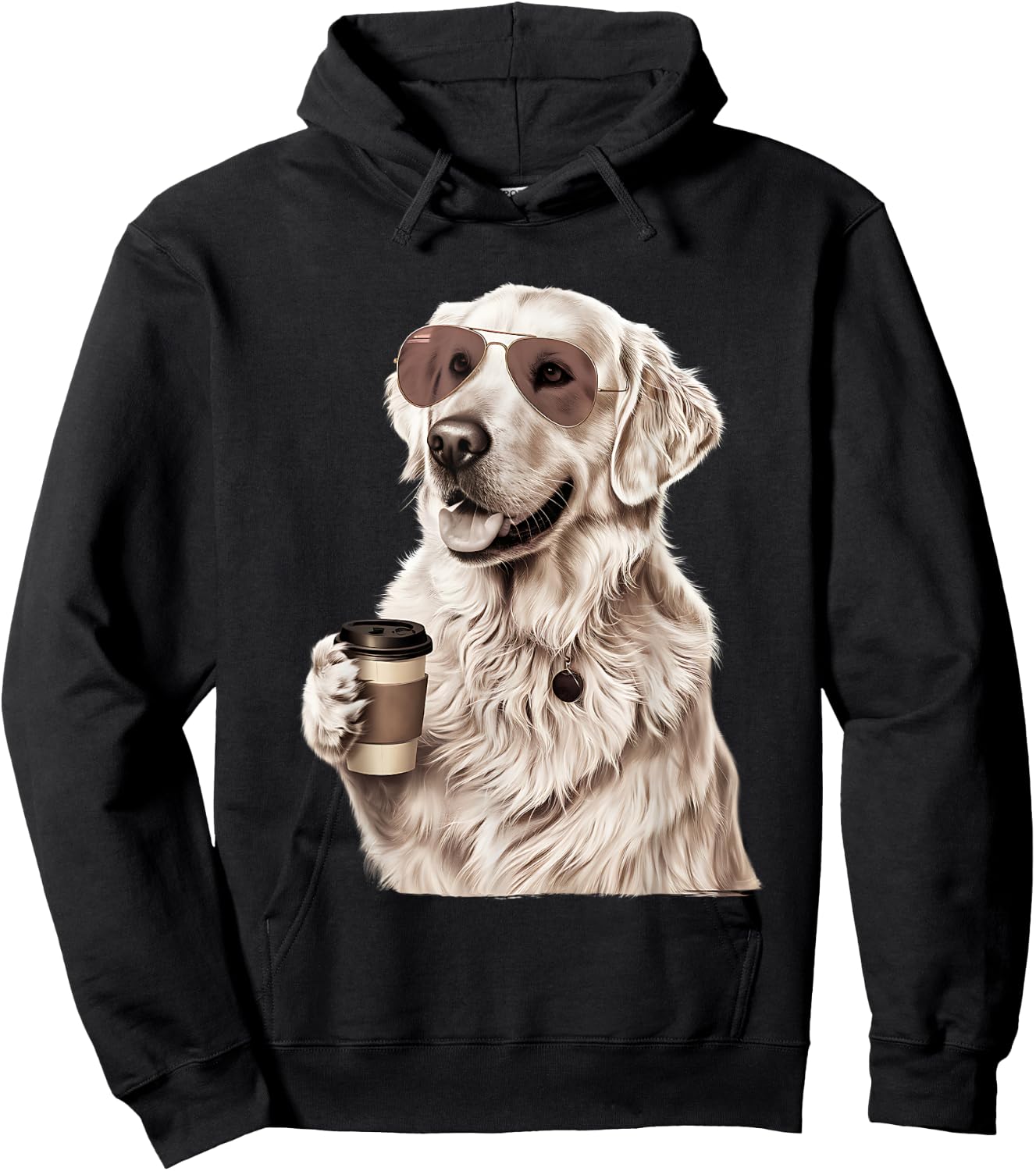 English Cream Golden Retriever Coffee Dog Mom Dad Hoodie - Hoodie | Black