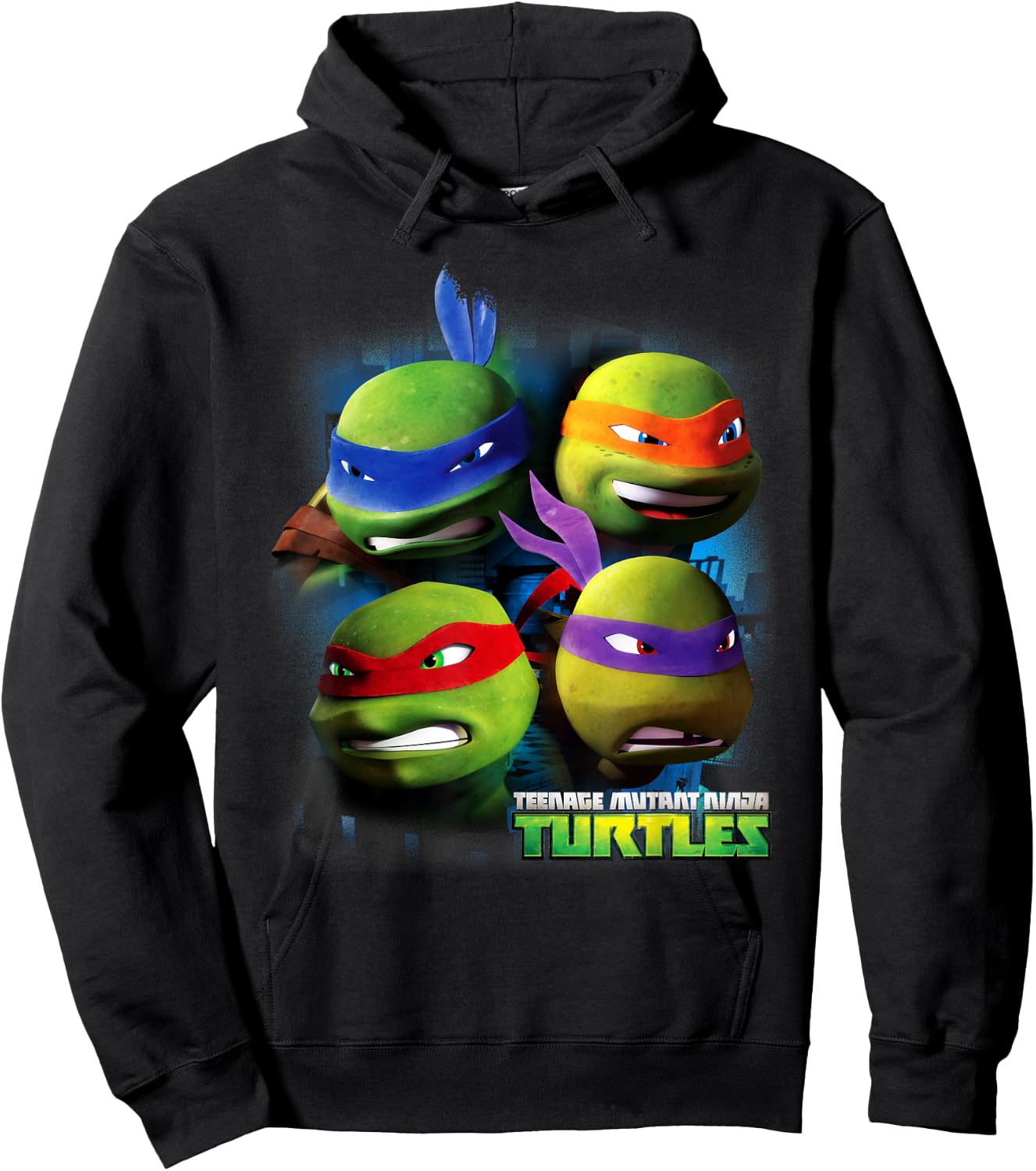 Teenage Mutant Ninja Turtles Large Character Heads Hoodie - Hoodie | Black