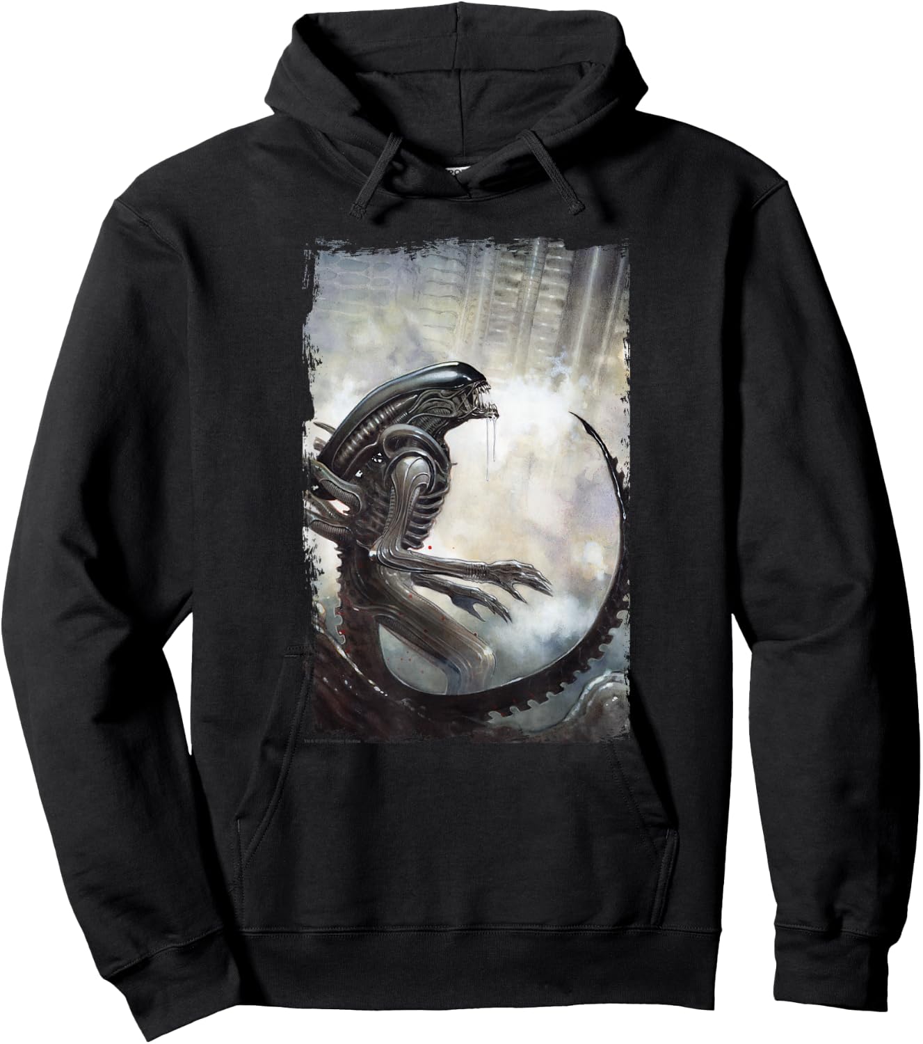 Aliens Iconic Dangerous Xenomorph Big Chest Retro Poster Hoodie - Hoodie | Black
