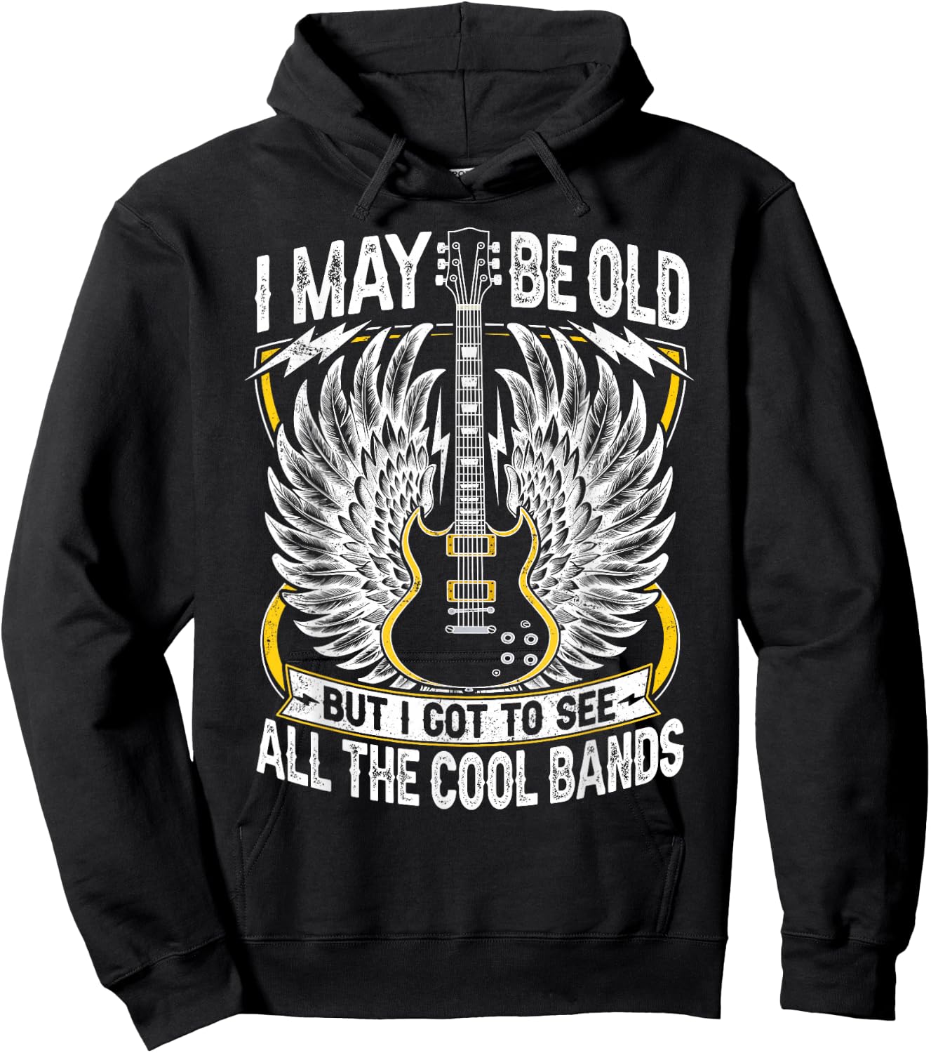 I May Be Old But I Got To See All The Cool Band Rock Concert Hoodie - Hoodie | Black
