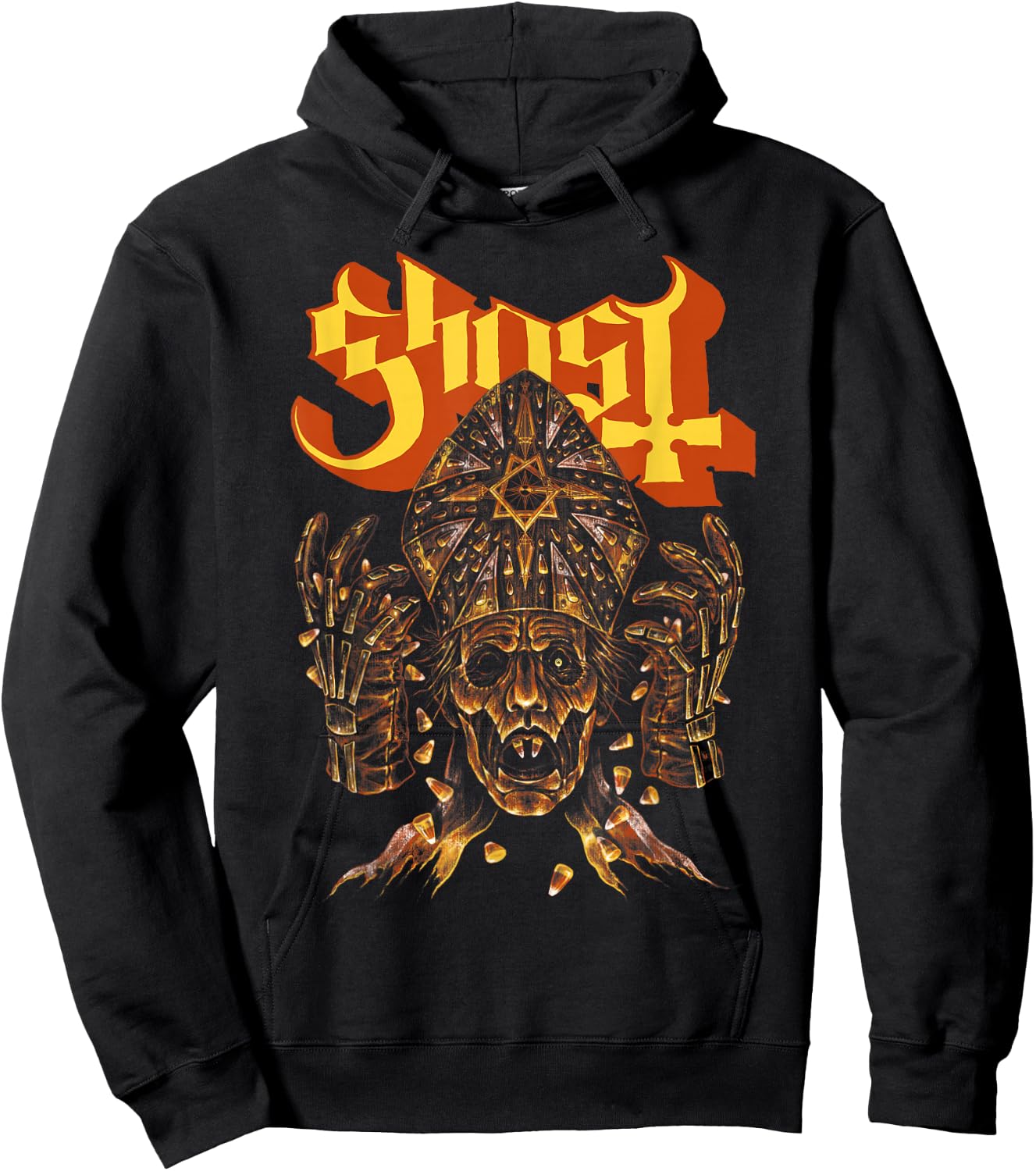 Ghost – Candy Corn Papa 4 Halloween Hoodie - Hoodie | Black
