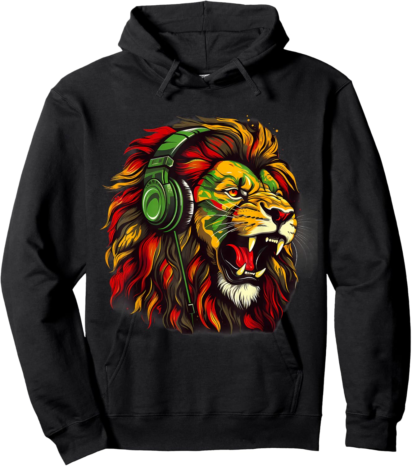 Reggae Music Rasta Pride Jamaican Roots Rasta Reggae Lion Hoodie - Hoodie | Black