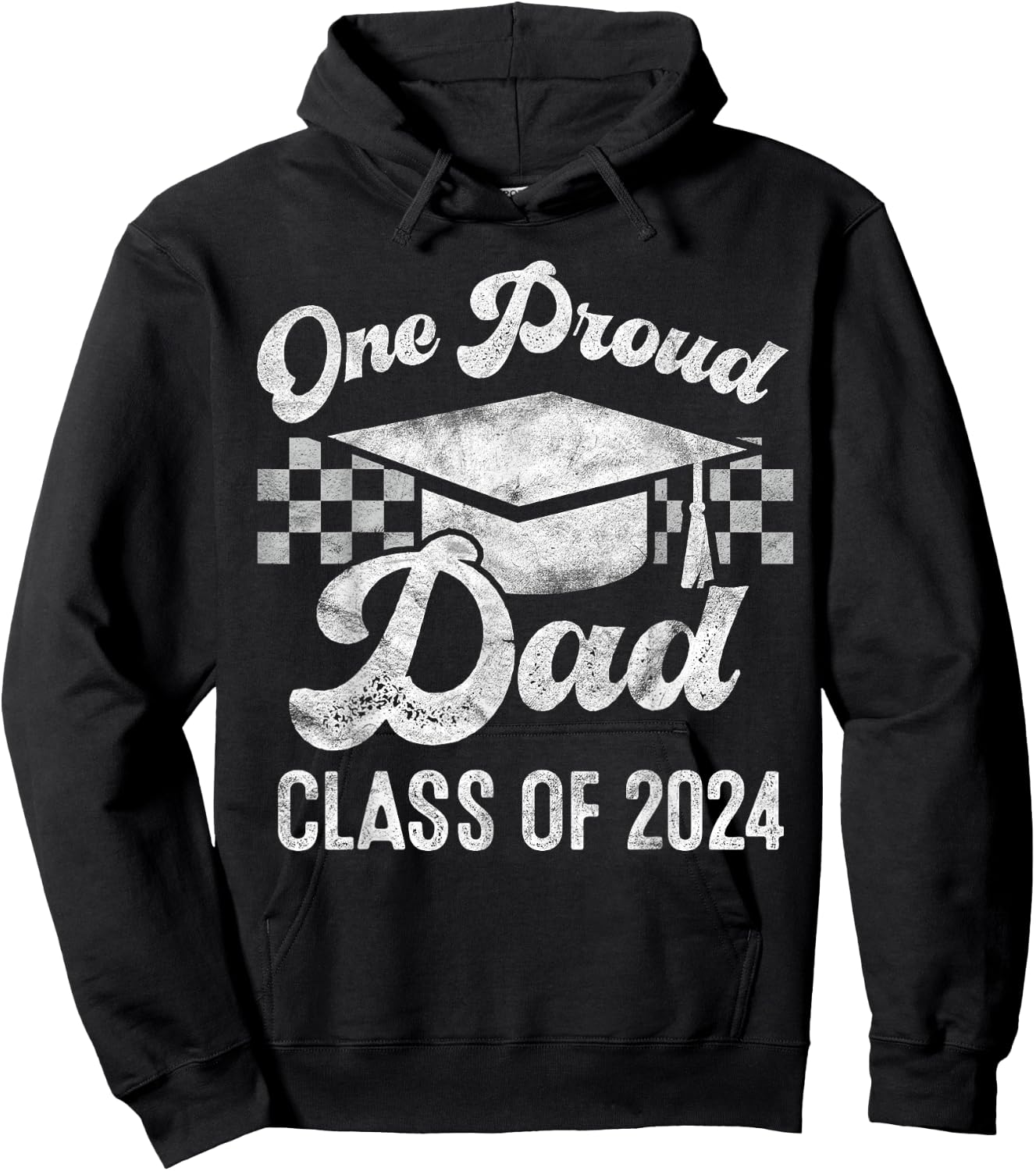 One Proud Dad of 2024 Graduate Senior 24 Graduation Gift Hoodie - Hoodie | Black