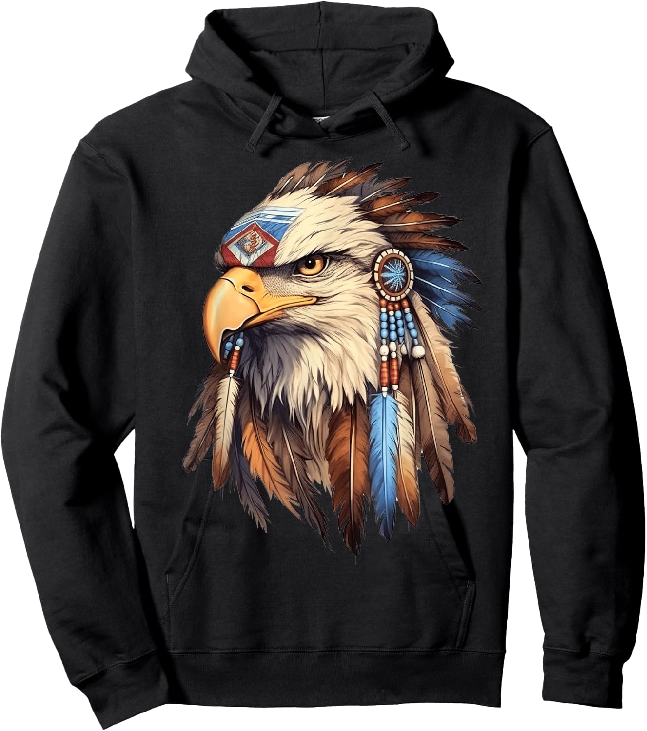 Native American Tribal Dream-Catcher Eagle Tribal Animal Art Hoodie - Hoodie | Black