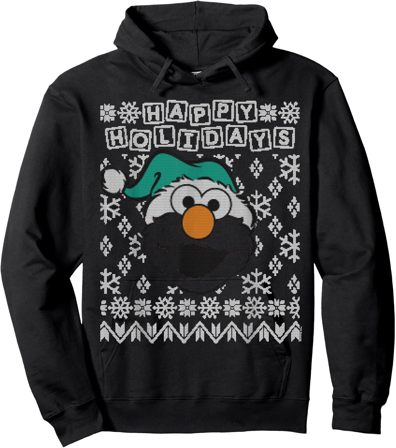 Sesame Street Elmo Ugly Christmas Hoodie - Hoodie | Black