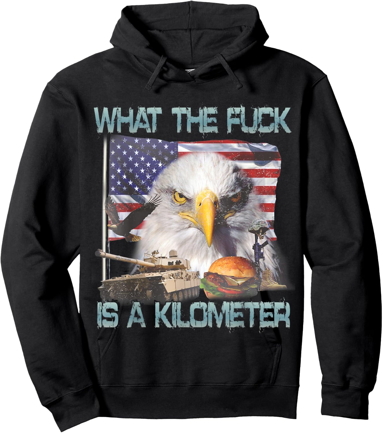 WTF What The FCK is A Kilometer GeorgeWashington 4th of July Hoodie - Hoodie | Black