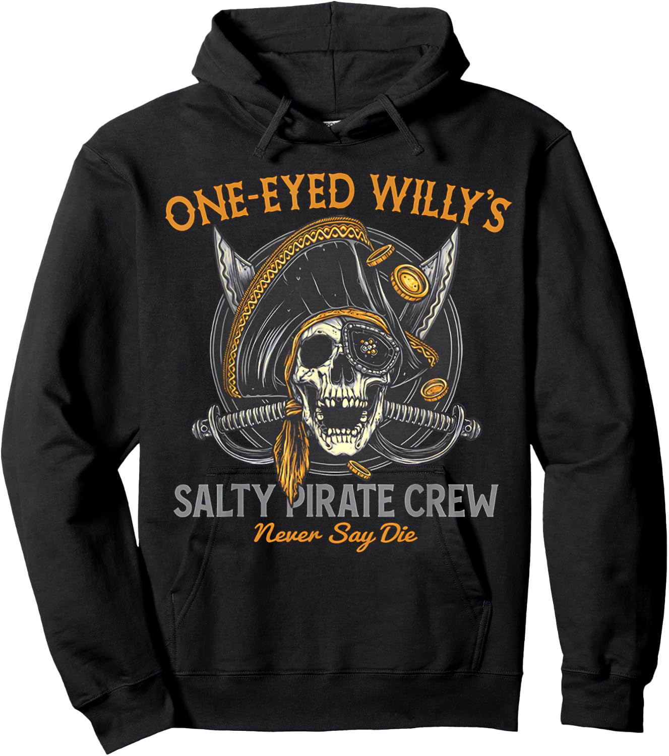 One Eyed Willy's Salty Pirate Crew Hoodie - Hoodie | Black