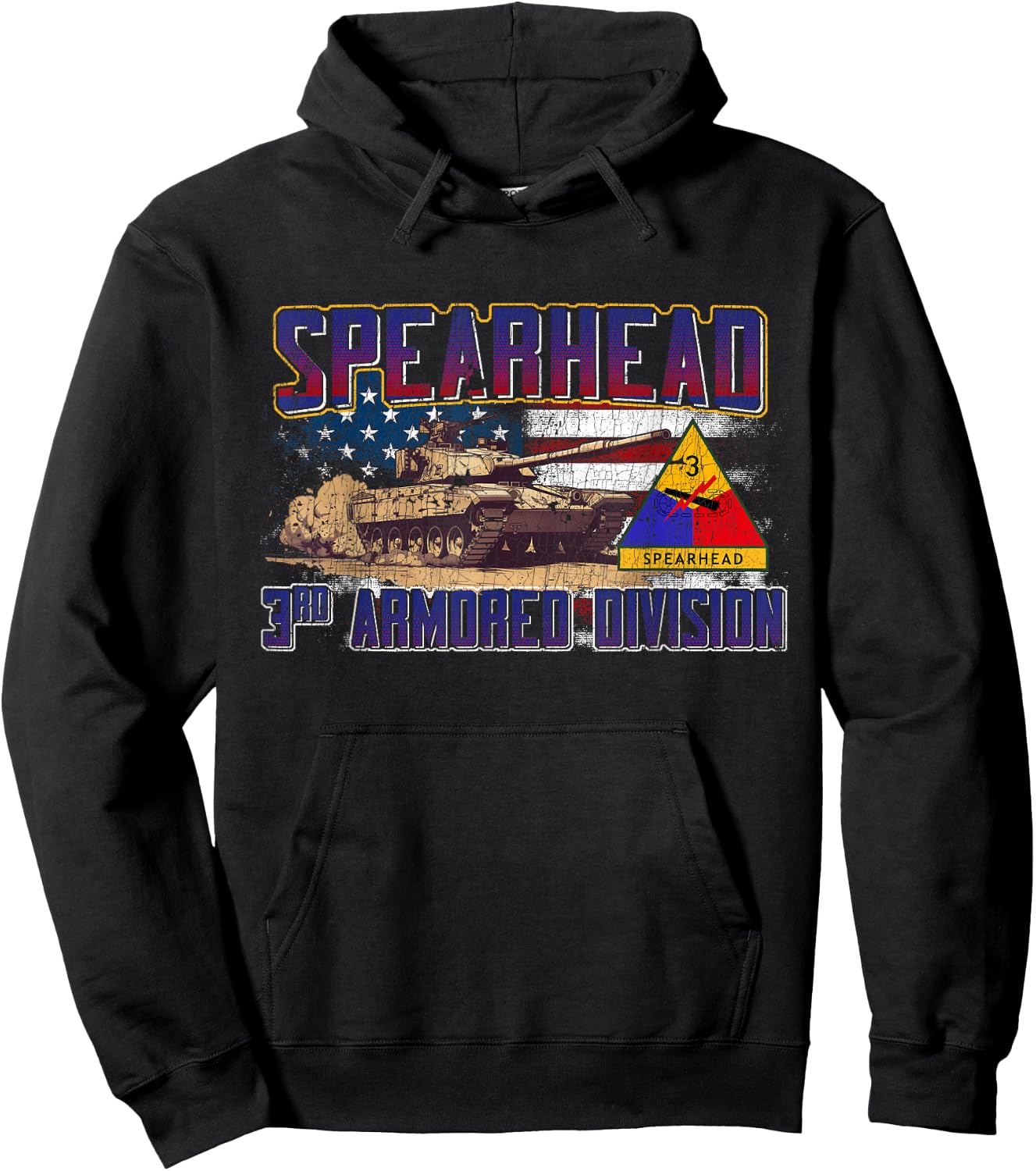 3rd Armored Division Veteran 3rd Ad Spearhead Vintage Gifts Hoodie - Hoodie | Black