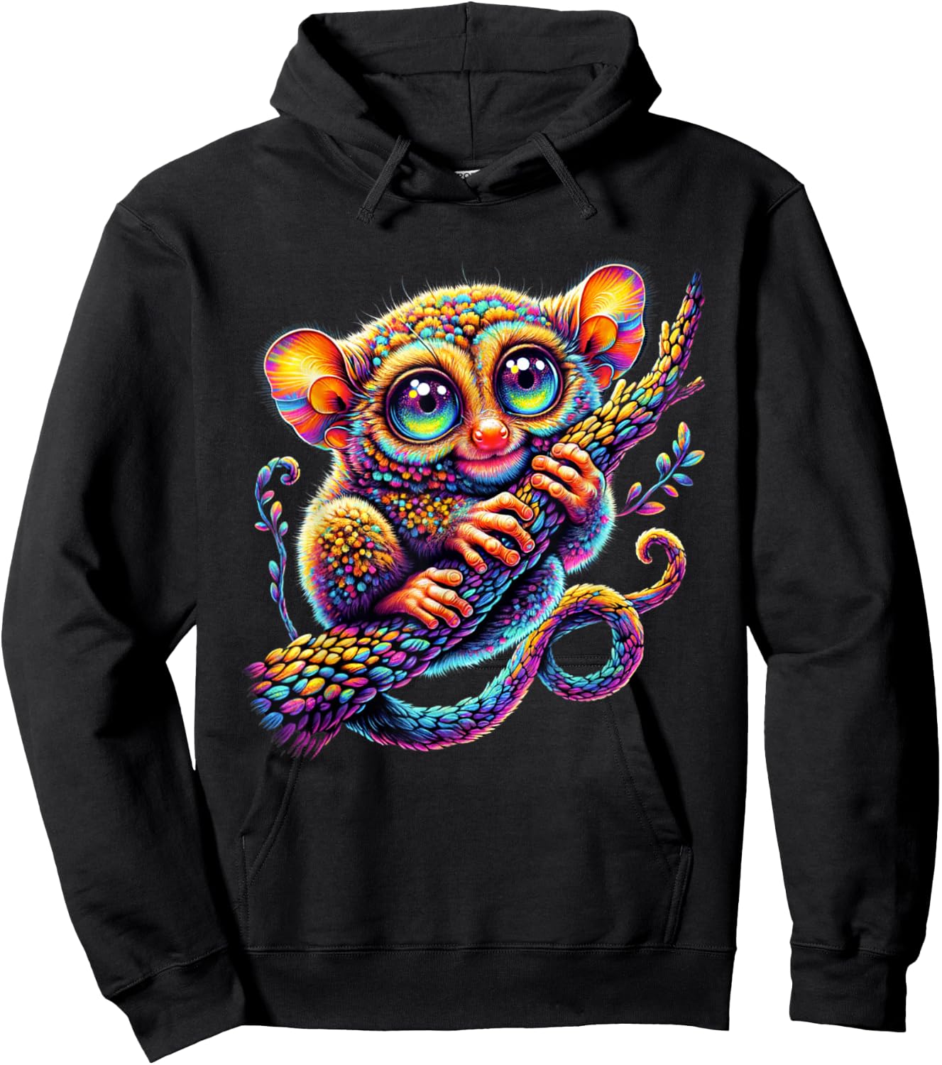 Cute Colorful Tarsier Art Phillippines Bohol Monkey Tarsier Hoodie - Hoodie | Black