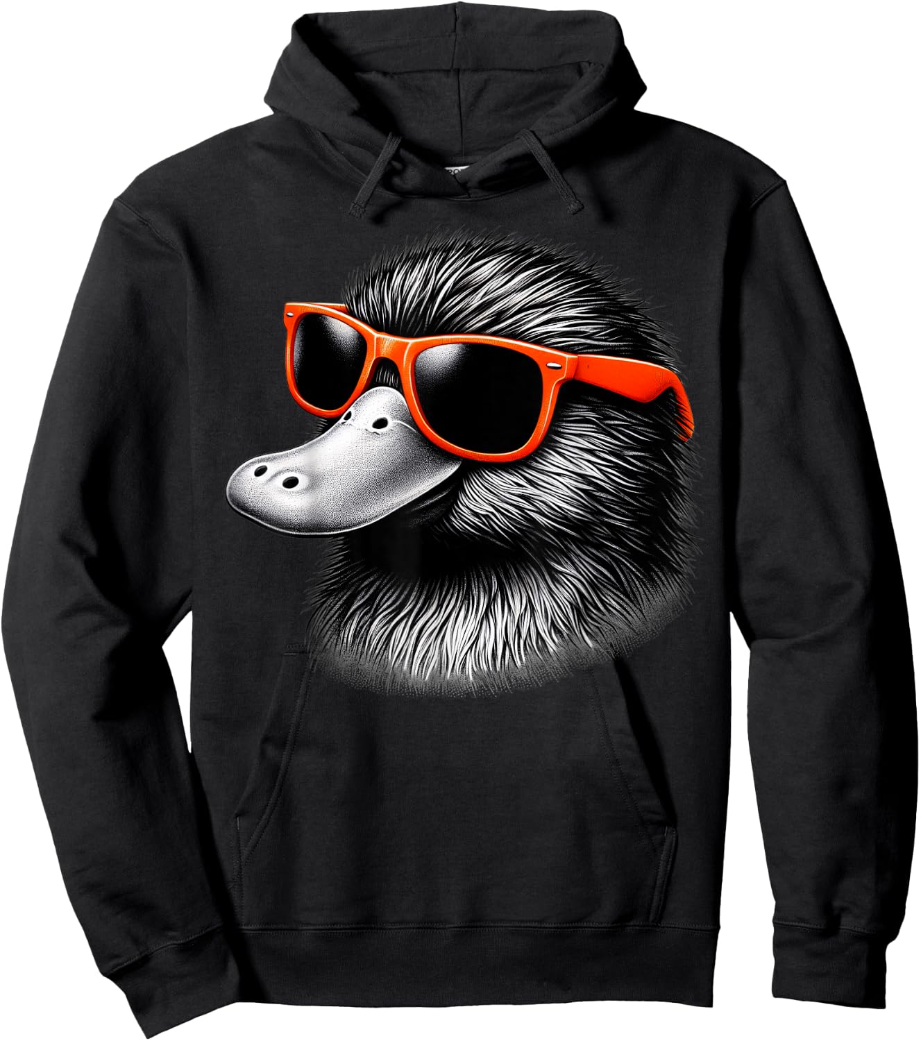 Cool Platypus Wearing Sunglasses Graphic Art Hoodie - Hoodie | Black