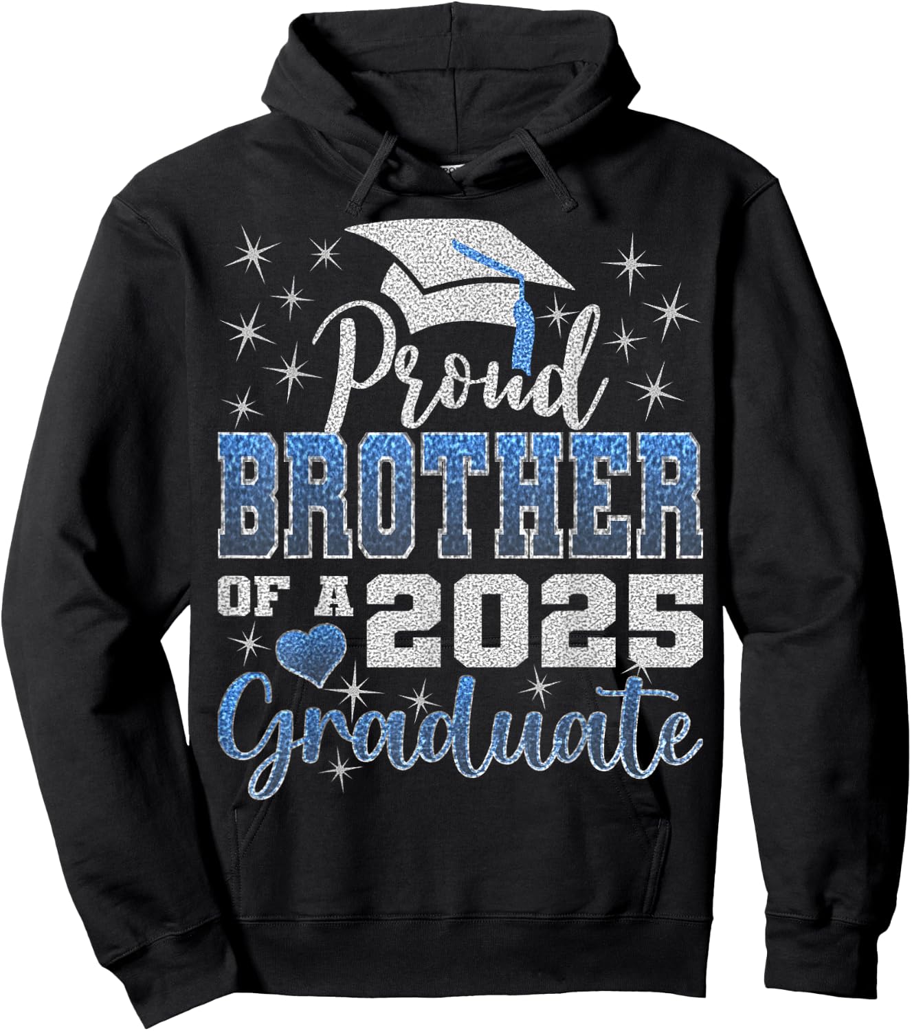 Super Proud Brother of 2025 Graduate Awesome Family College Hoodie - Hoodie | Black