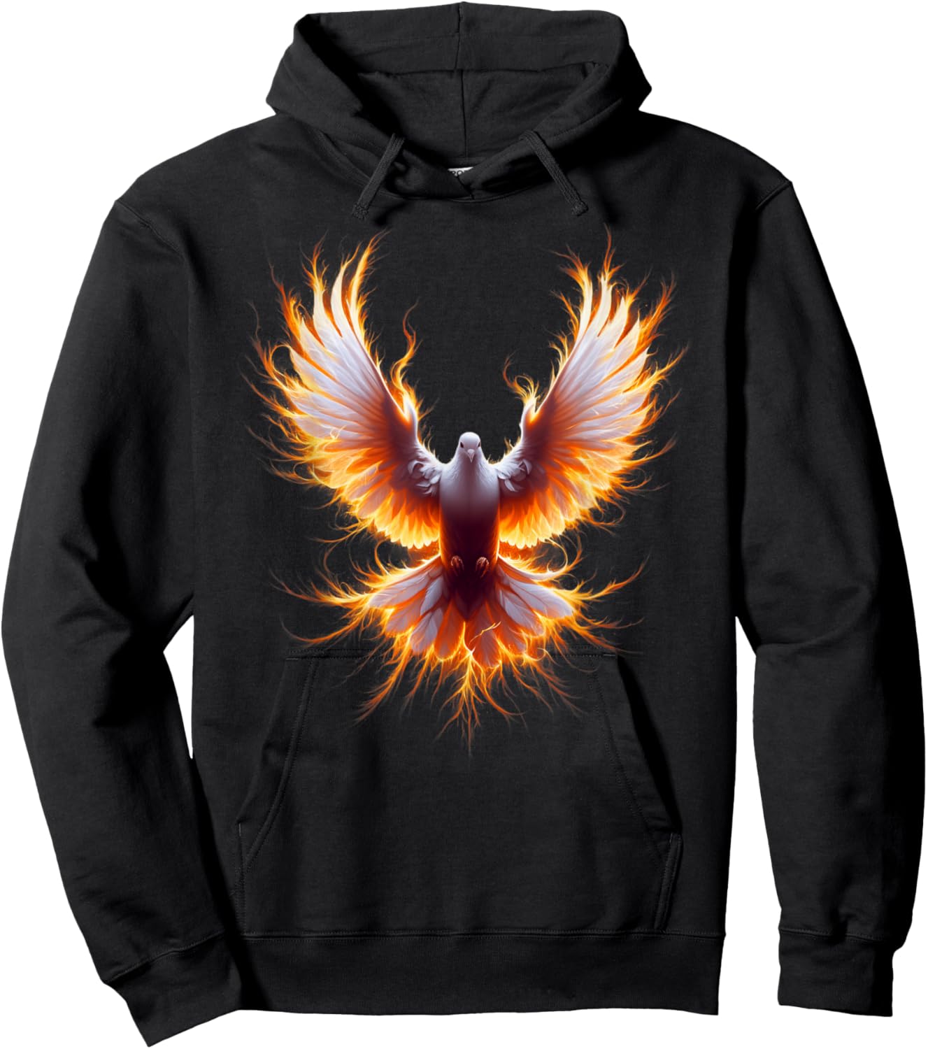 Flaming dove Holy Spirit Pentecost Christian faith Hoodie - Hoodie | Black