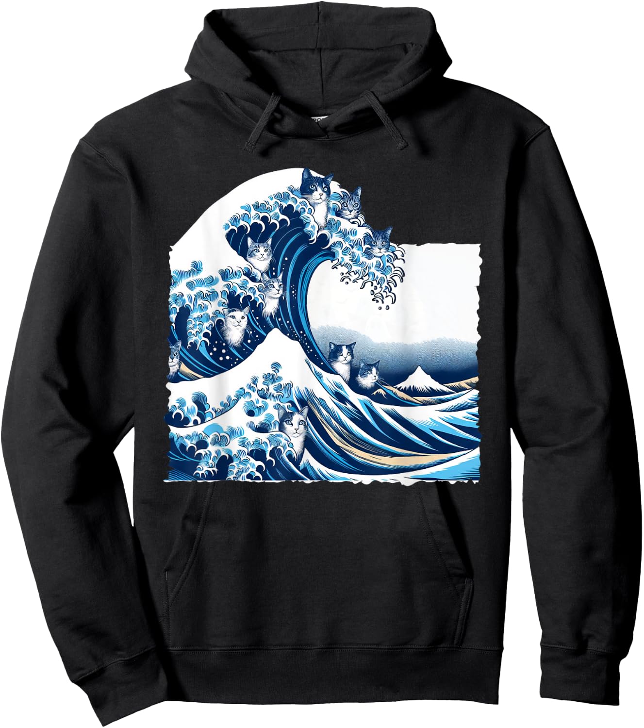 Blue Cats Wave For Kamala Funny Cat Owners Kamala Harris Men Women Hoodie - Hoodie | Black