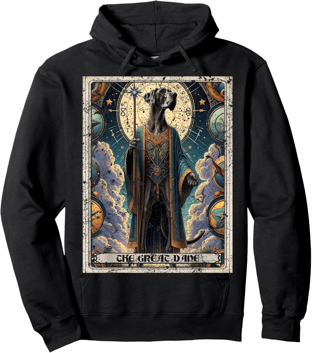Great Dane Tarot Card Dog Hoodie - Hoodie | Black